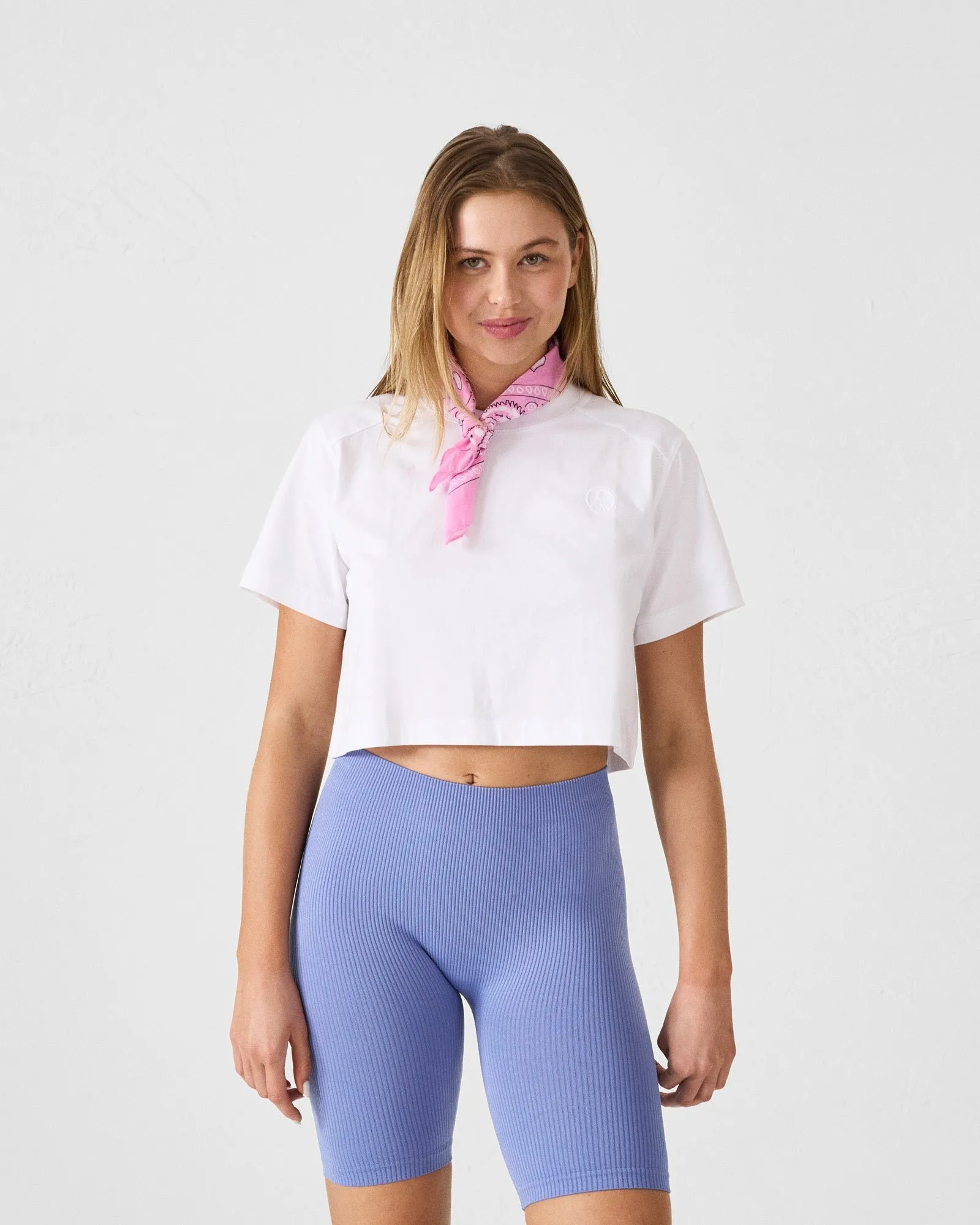 T-shirt col rond en coton mazu Blanc