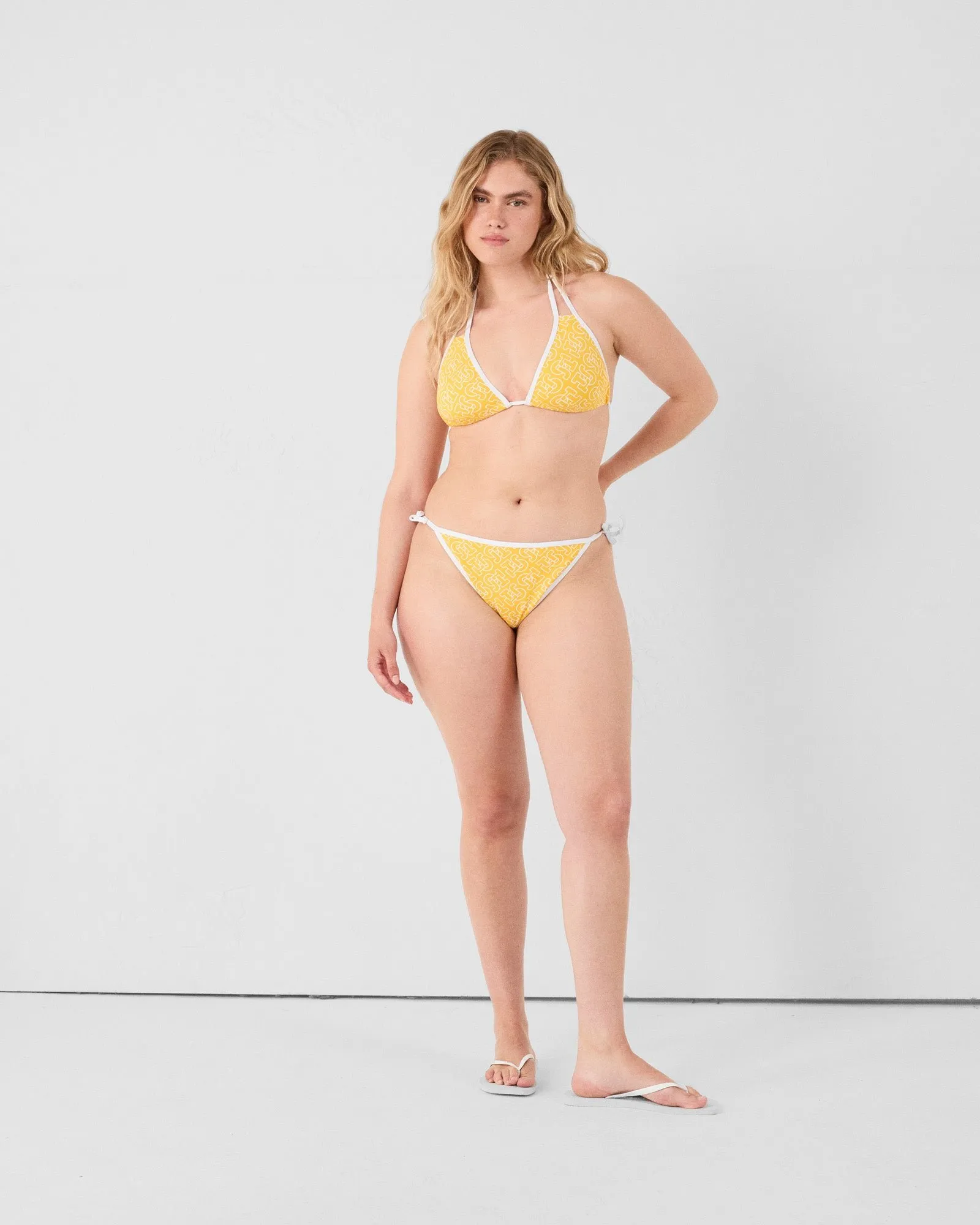 Bas de maillot de bain brésilien mono maddie monogram bottom Jaune