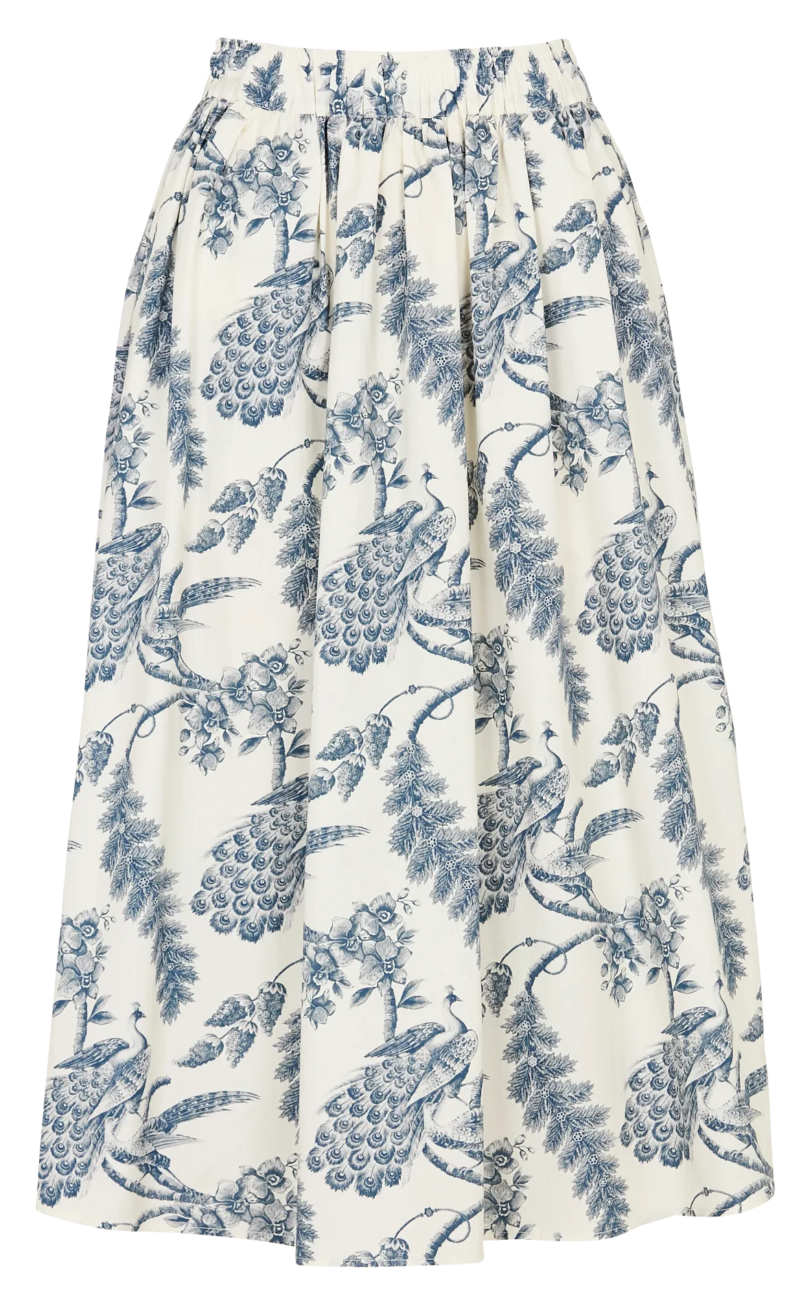 Jupe midi imprimée en coton Bleu BRUNE