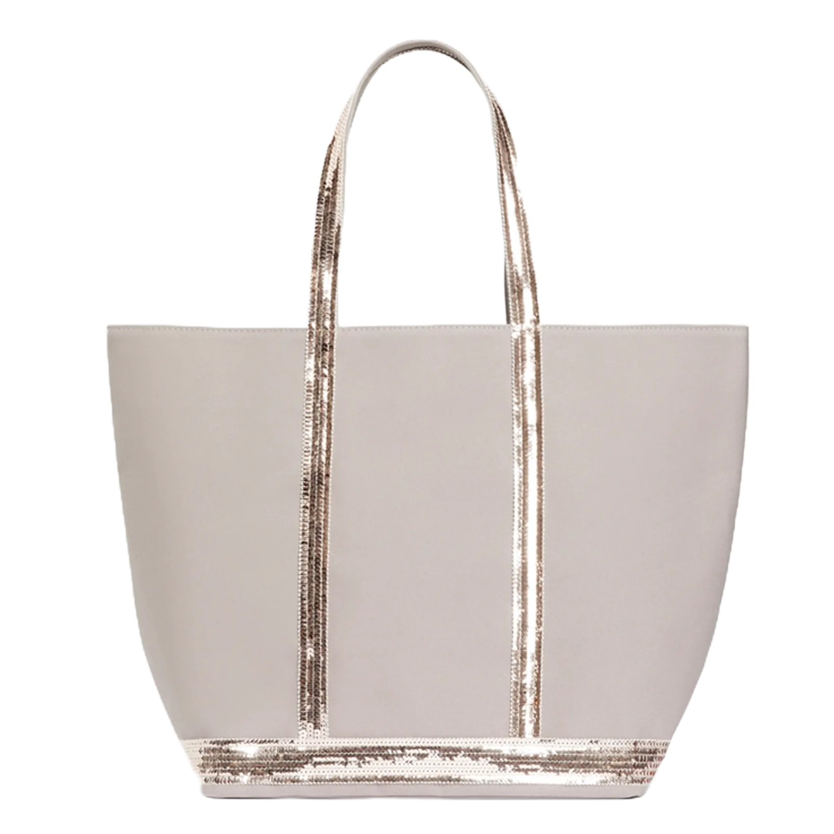 Cabas L à sequins en toile de coton Rose CABAS L