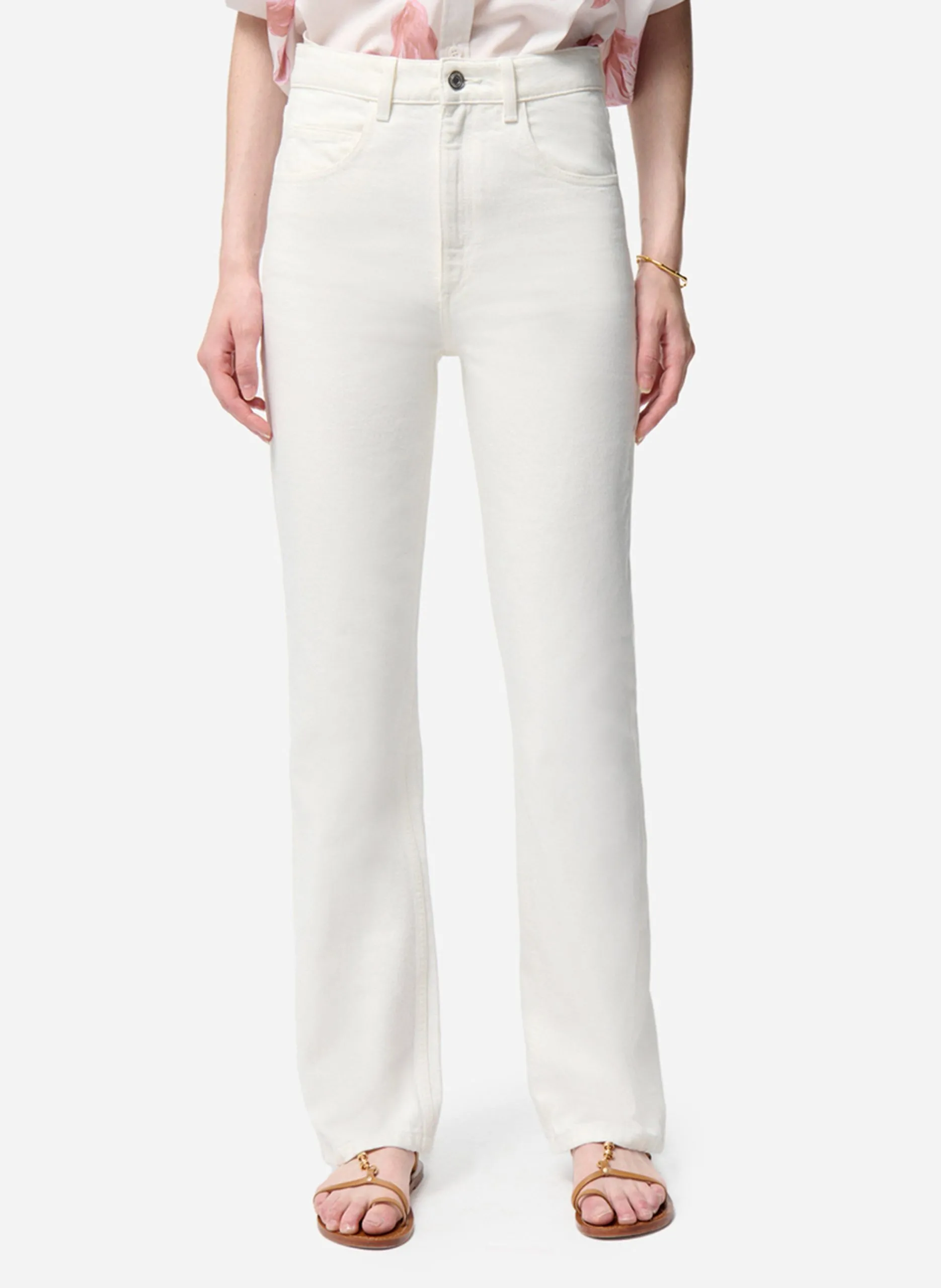 Jean droit en coton Blanc OG