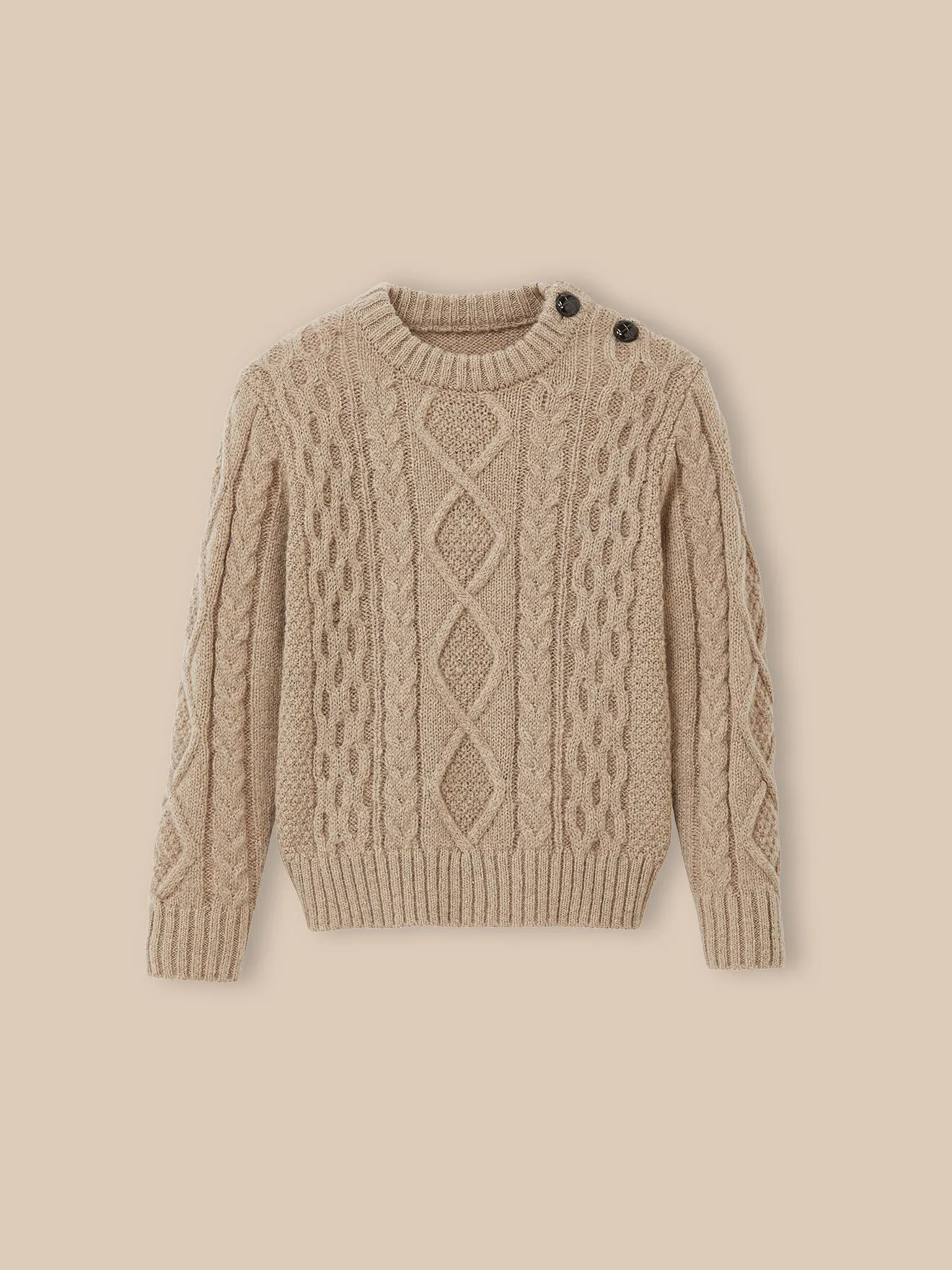 Pull torsadé Beige