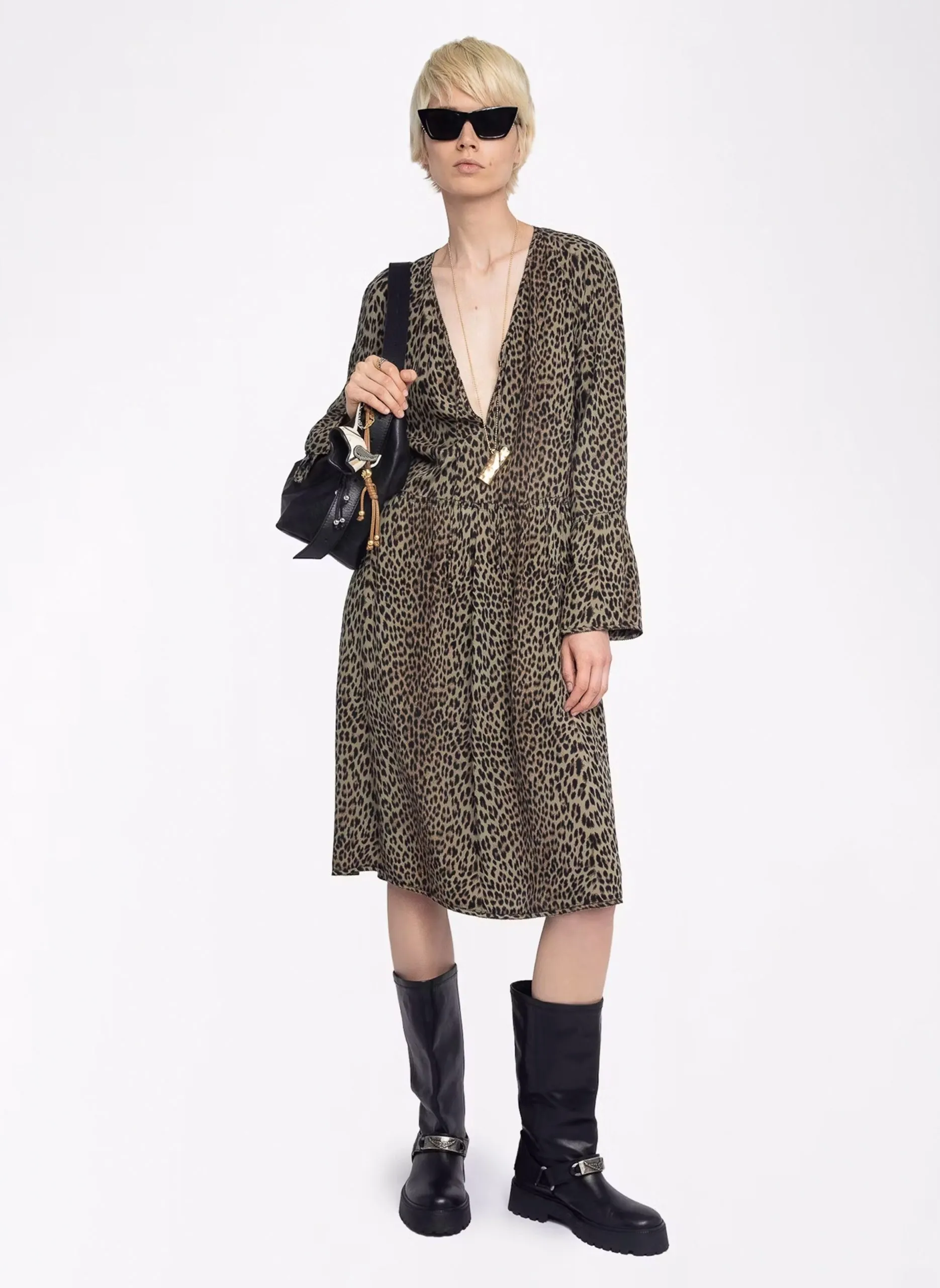 Robe longue imprimée Vert RINAS