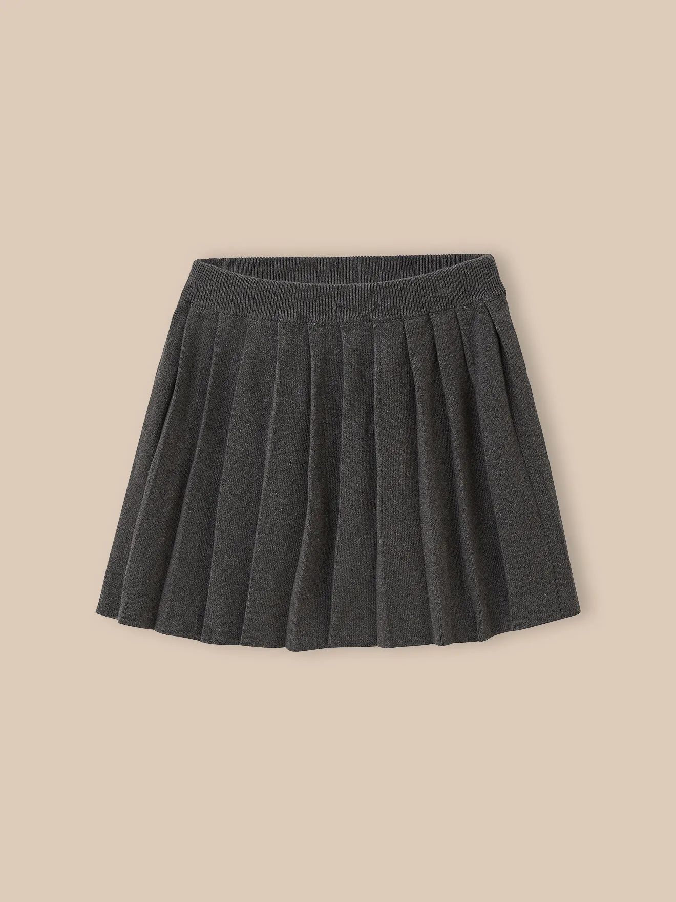 Jupe plissée en tricot Gris