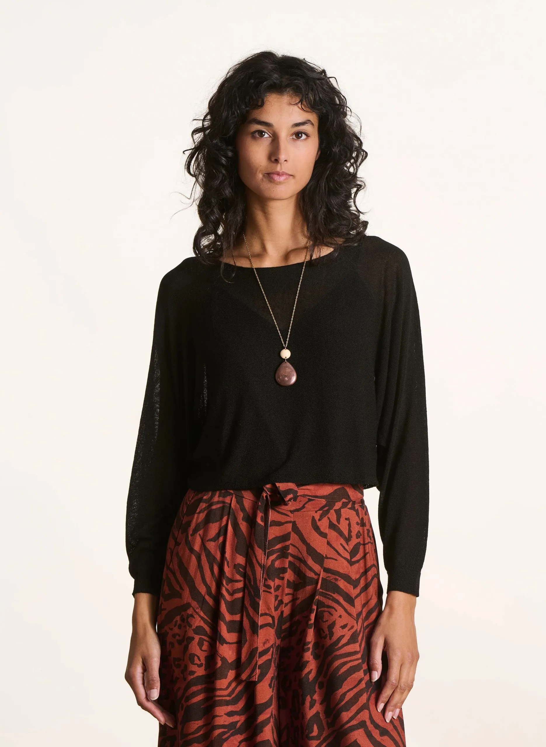 Pull col bateau Noir