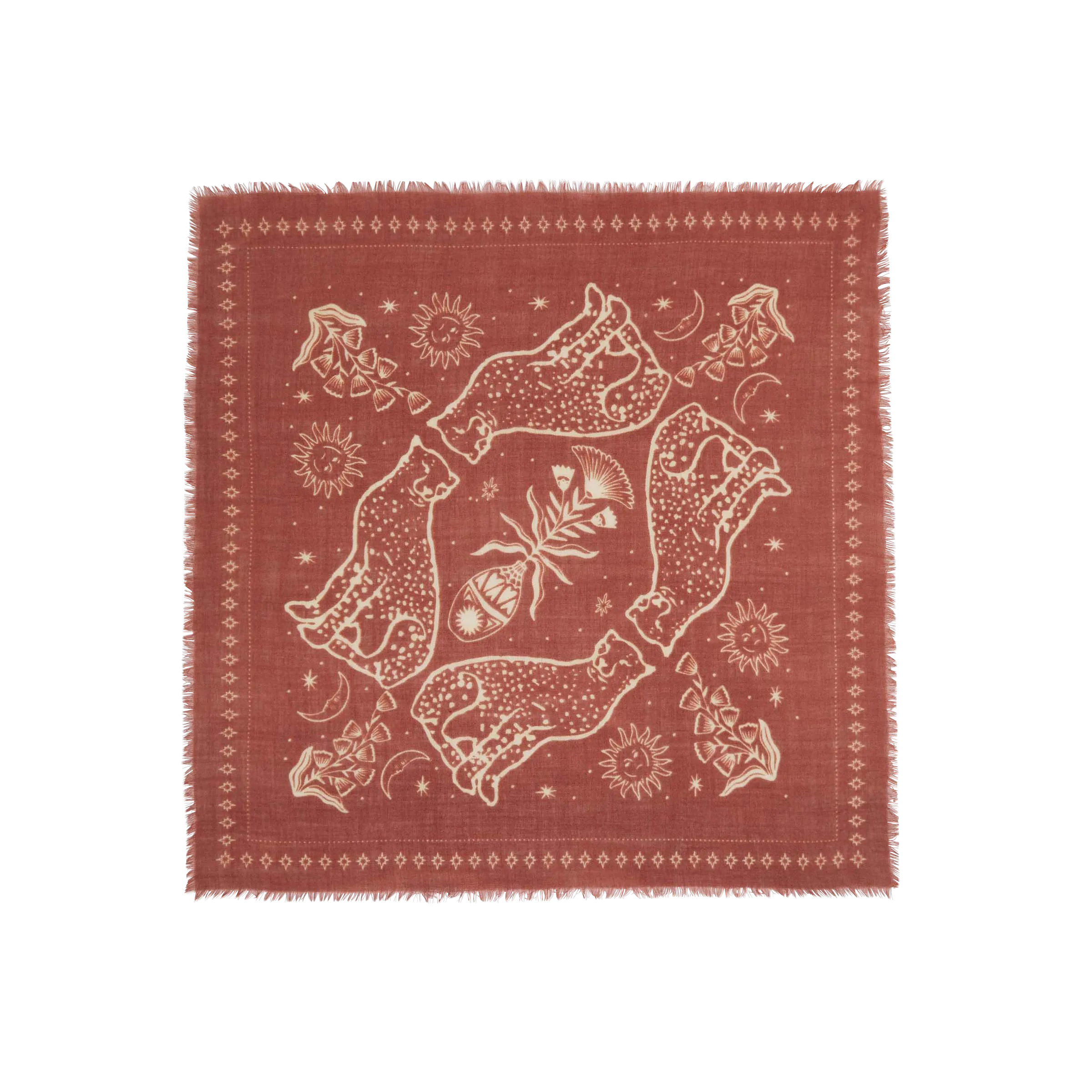 Petit foulard en laine sasha Rouge