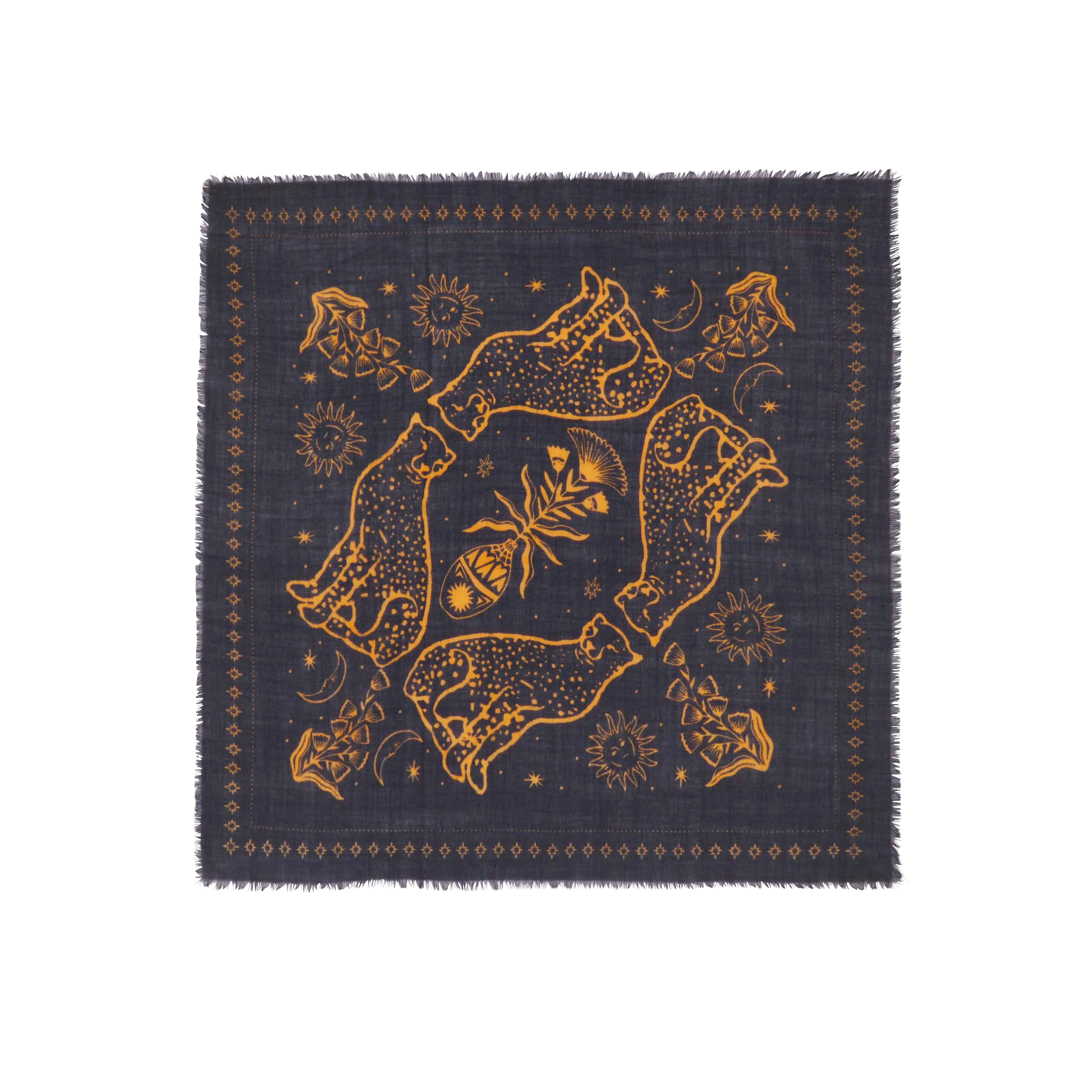 Petit foulard en laine sasha Bleu