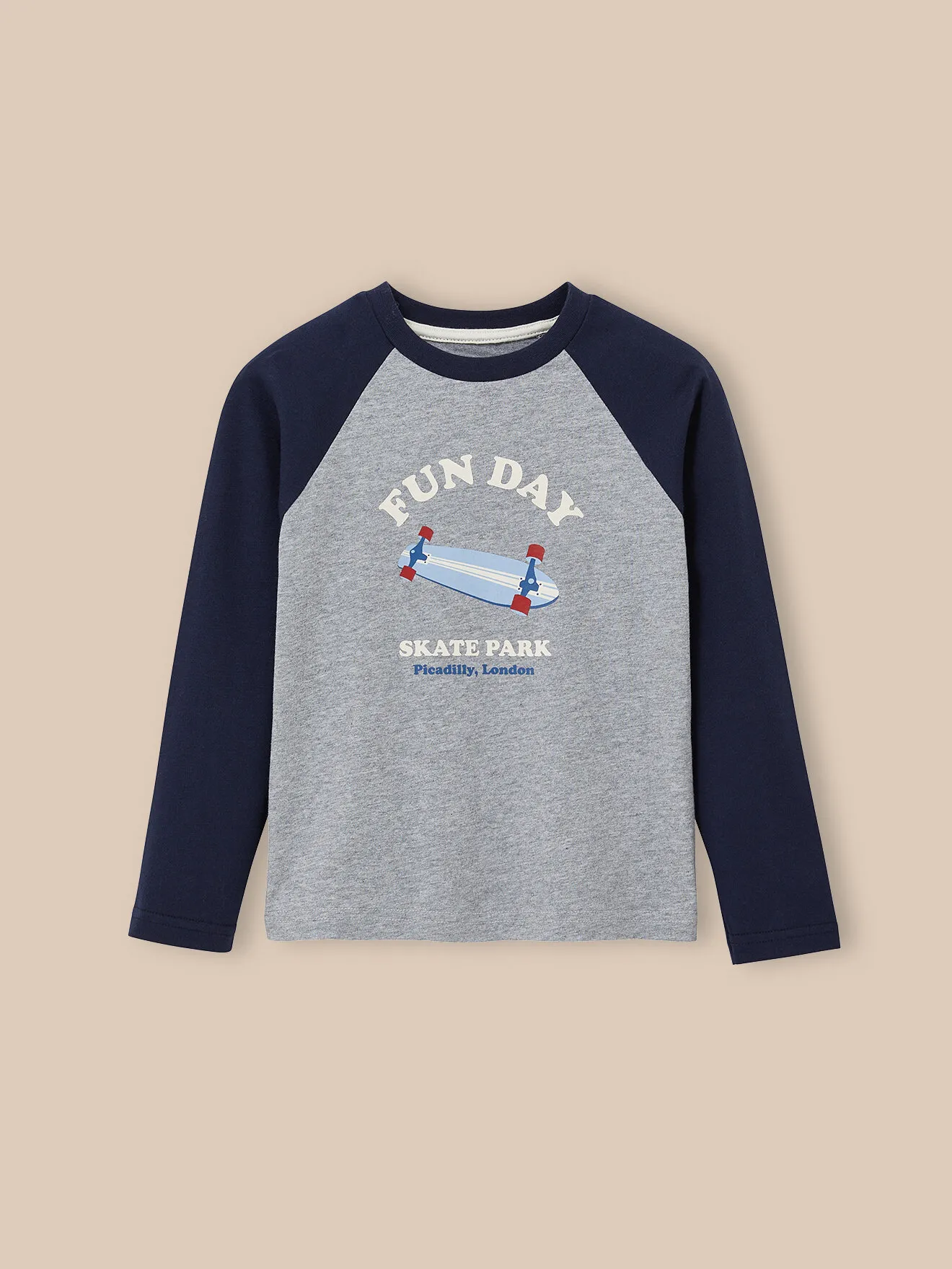 T-shirt colorblock en coton biologique Gris