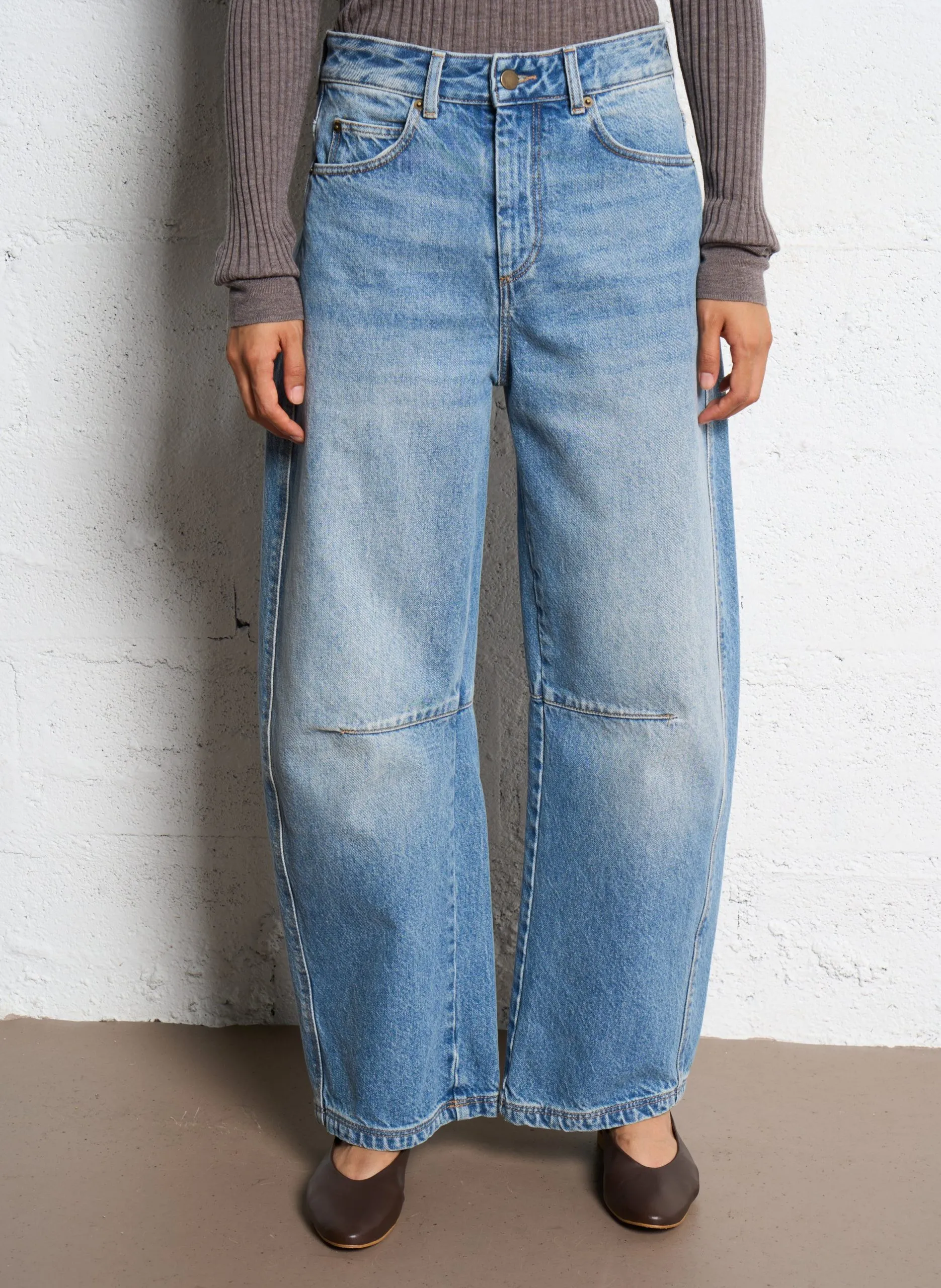 Jean large en coton Bleu ELIOTT