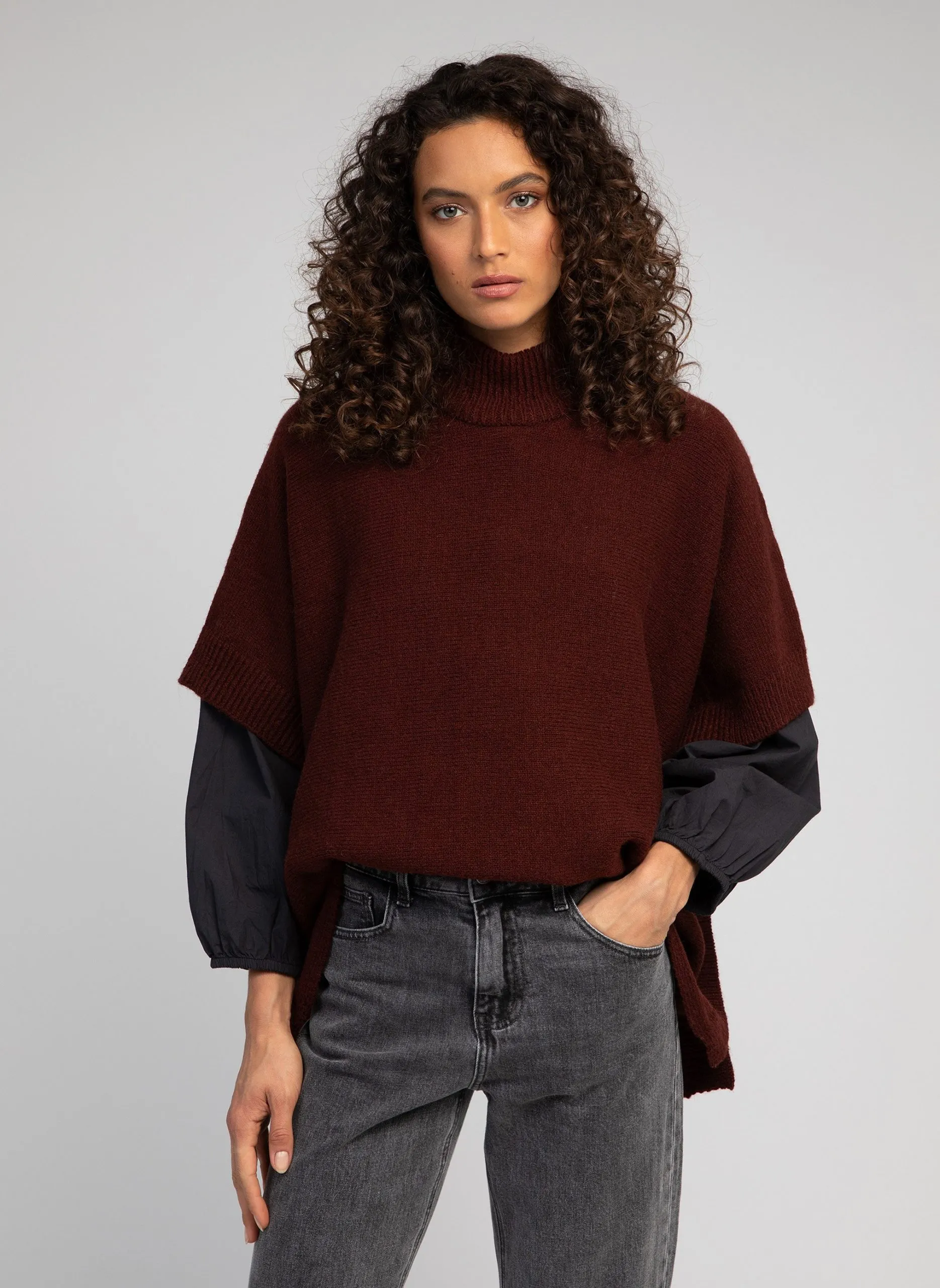 Pull col roulé Marron VALKYRIE