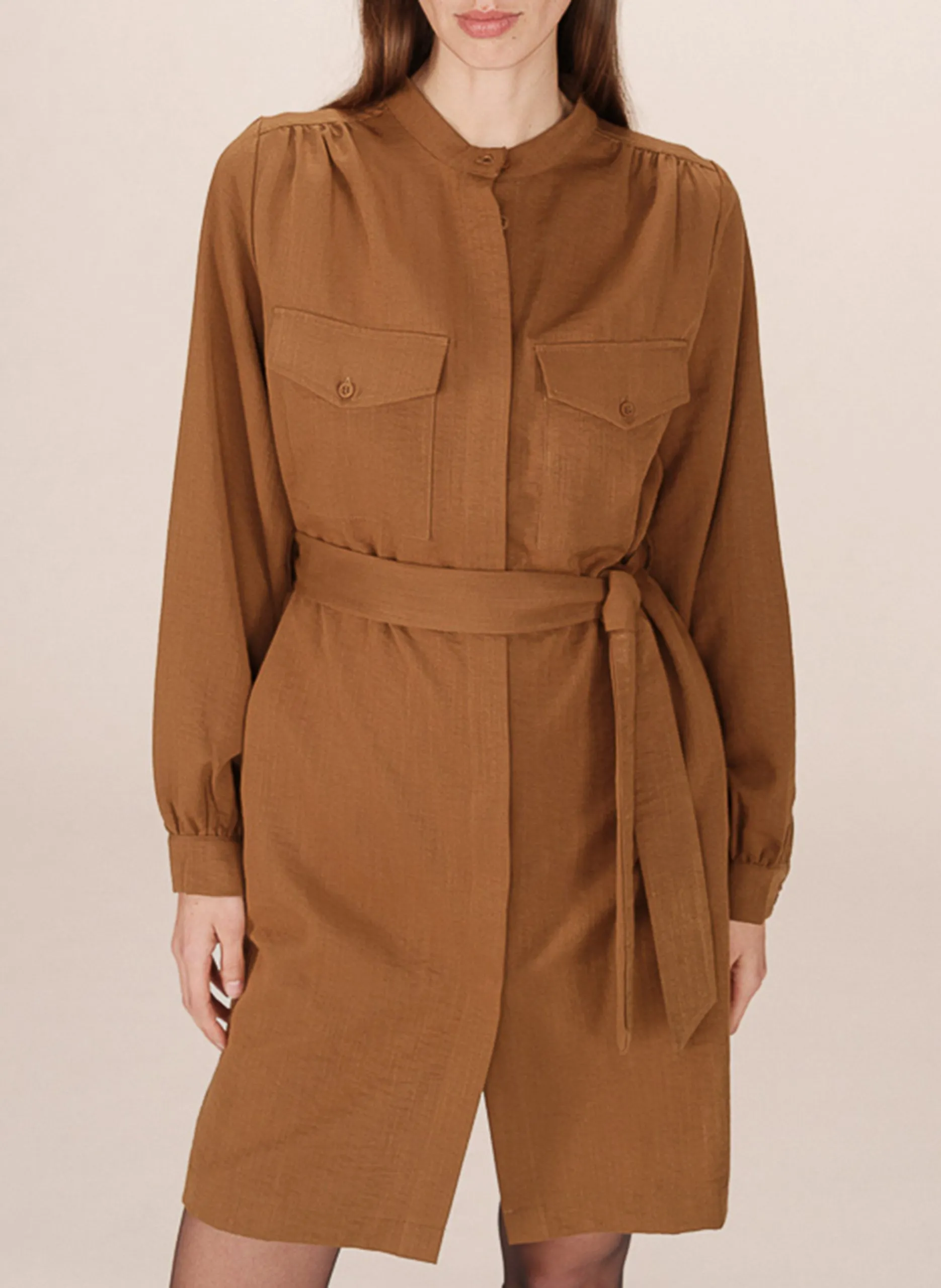 Robe courte col rond Vert SERBIA