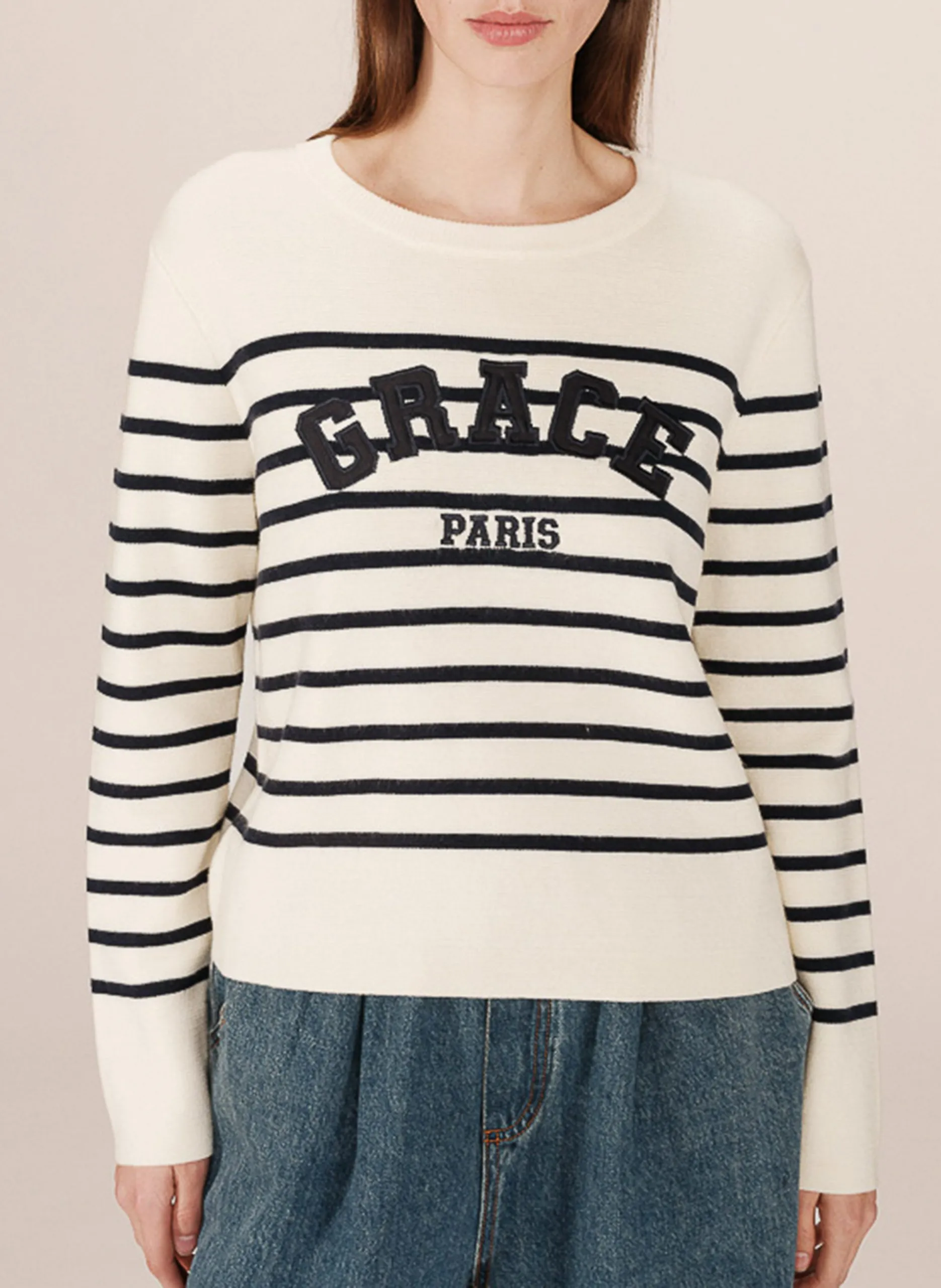 Pull col rond Blanc SARDAIGNE
