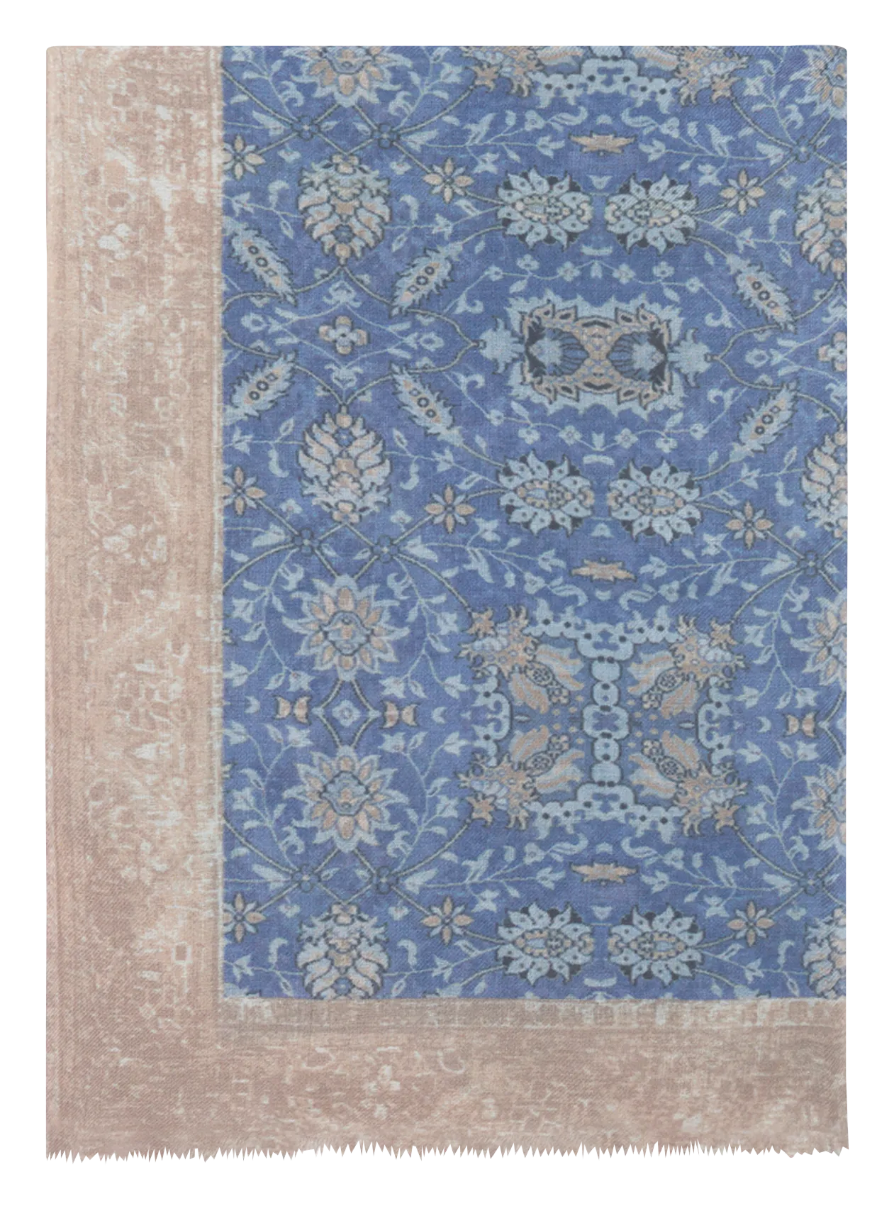 Echarpe imprimée en laine mélangée Bleu ROMINA