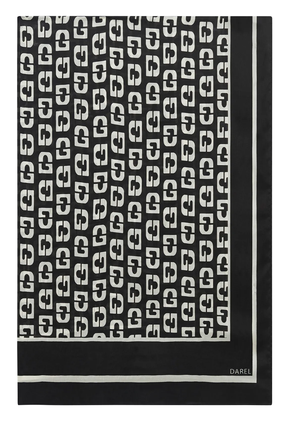 Carré de soie imprimé Noir RIA