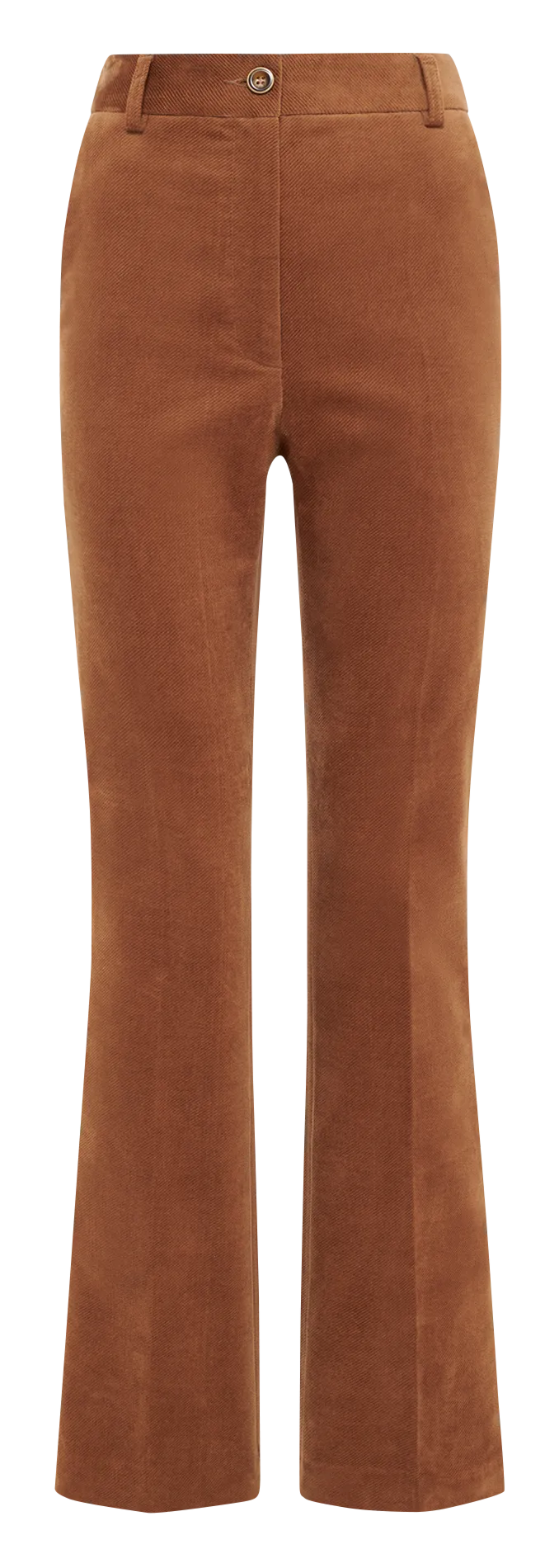 Pantalon flare en coton mélangé Marron CHARLIE