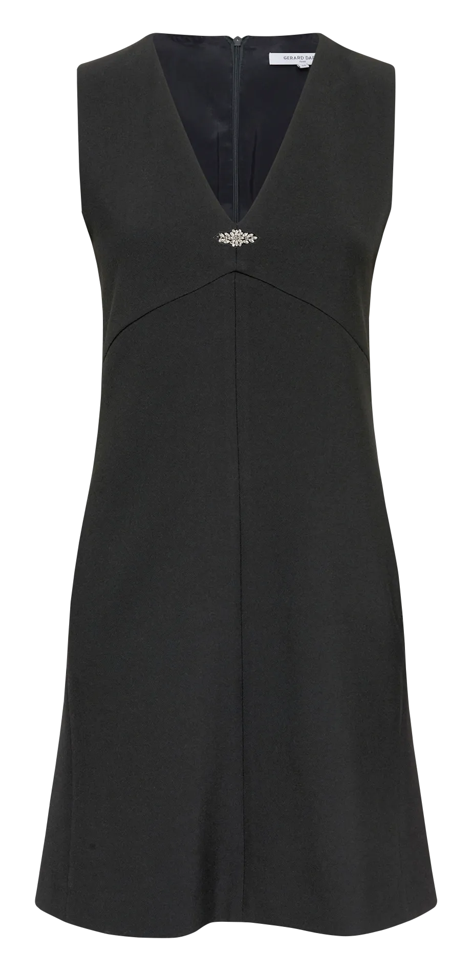 Robe courte col V Noir LOUANE