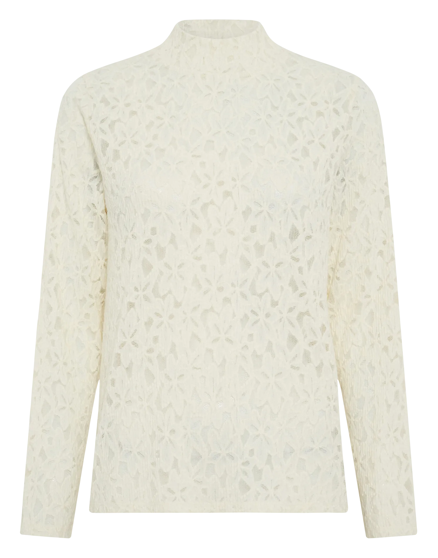 Top col montant en dentele Beige HARMONIE