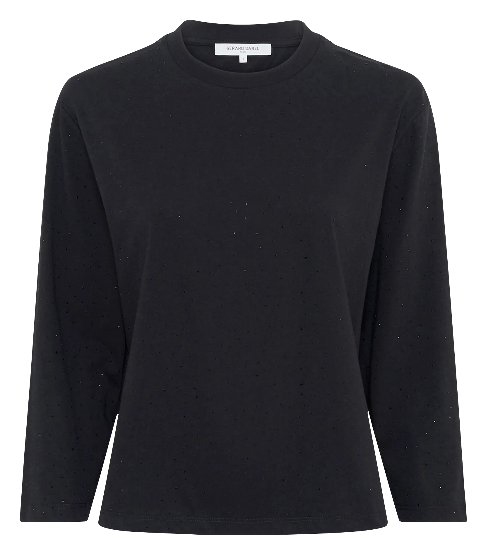 Tee-shirt col rond en coton Noir HERMINE