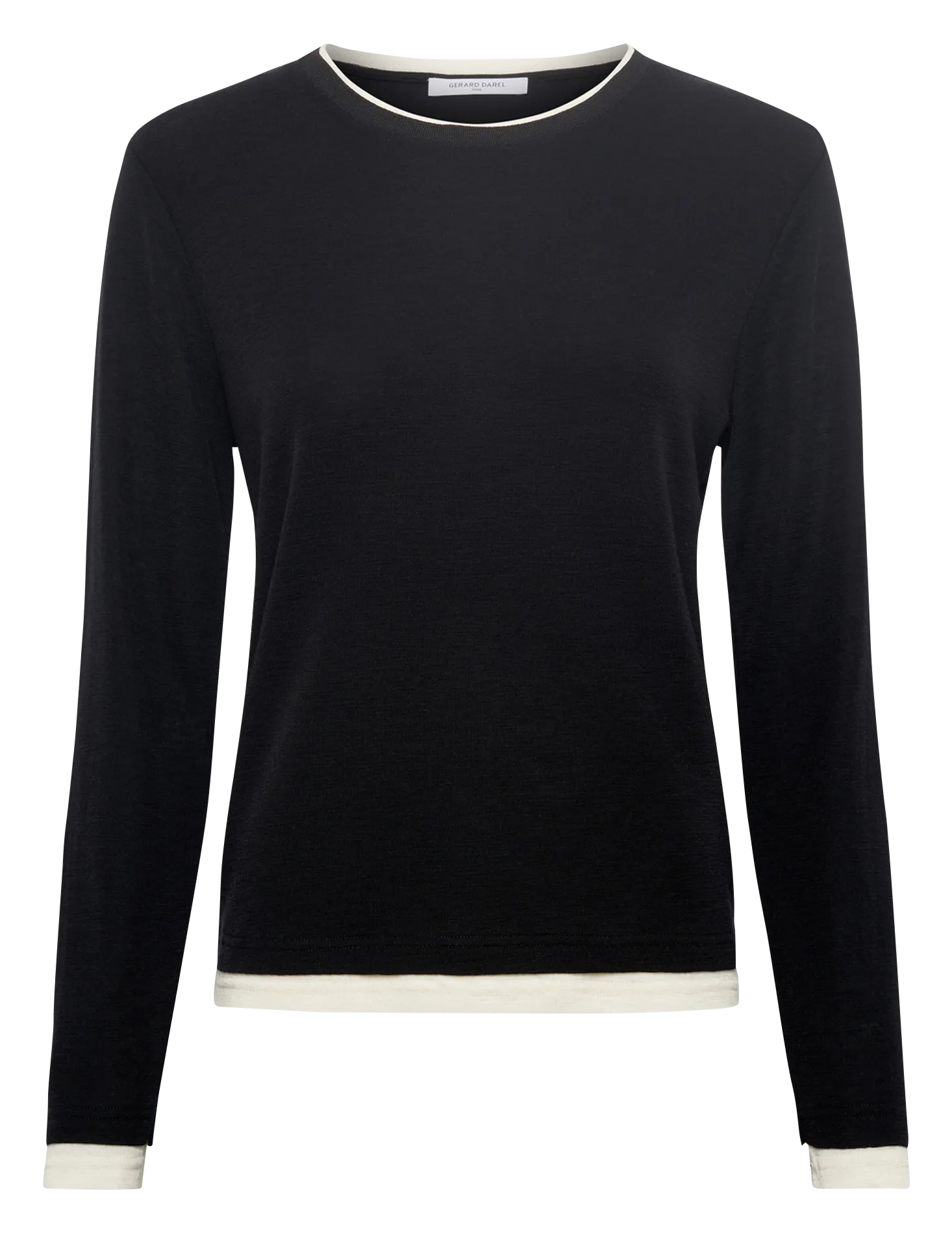 Tee-shirt droit en laine Noir HANAE