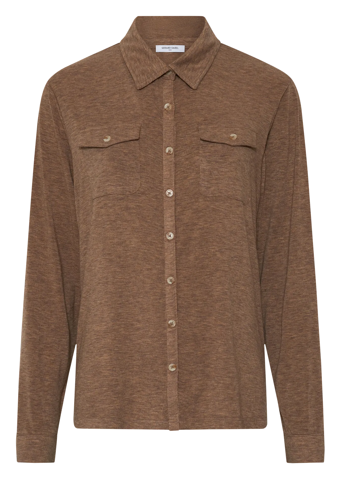 Chemise droite en jersey Marron HONORINE