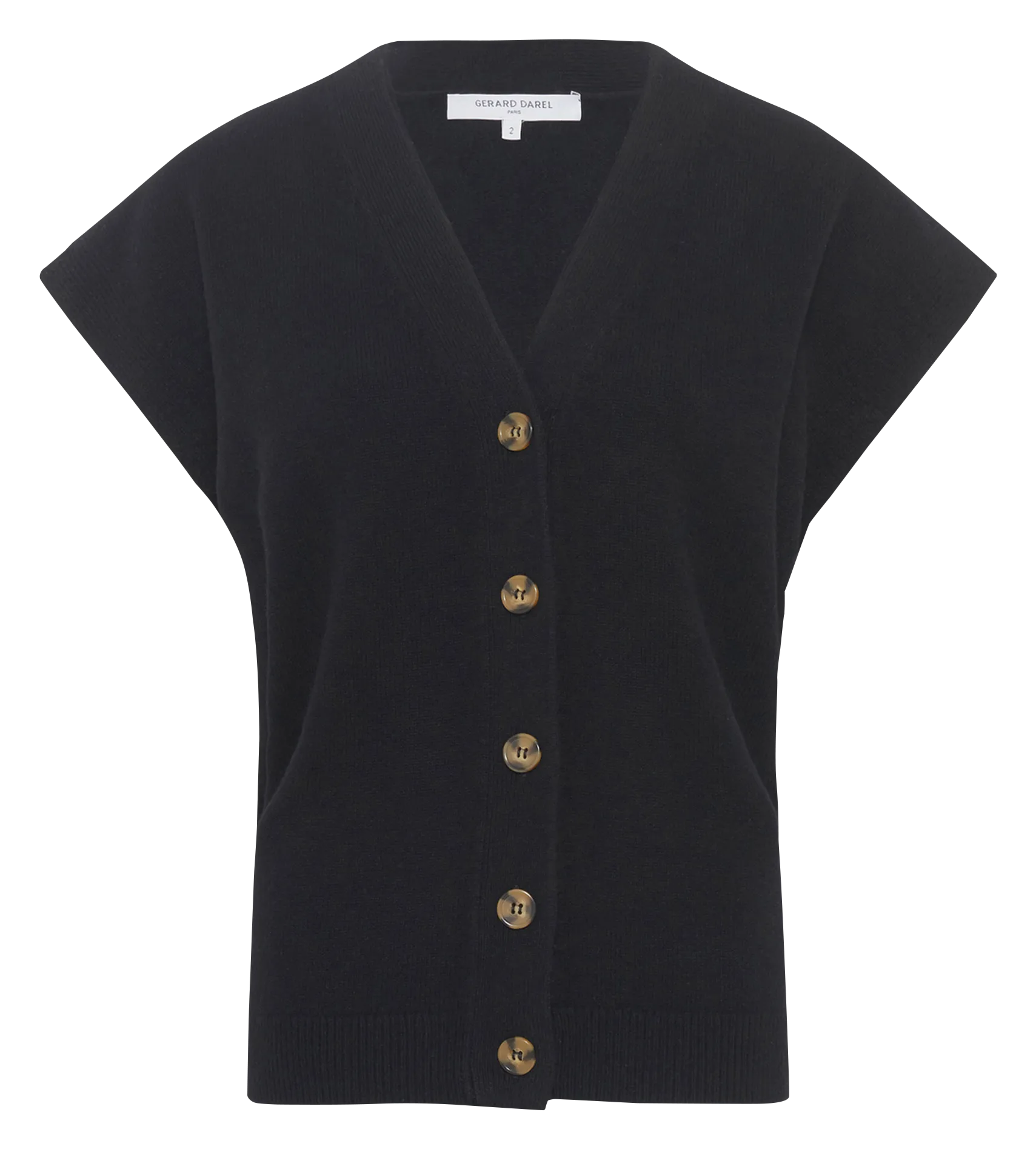 Gilet col V en laine Noir EGLEA