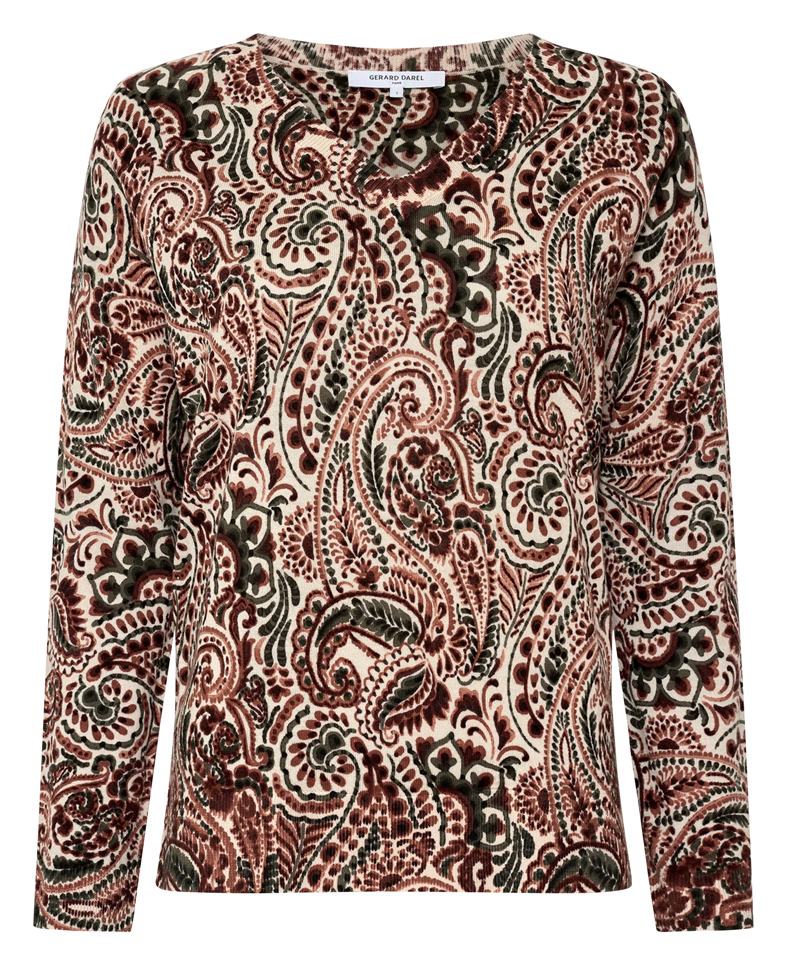 Pull col V en laine Beige EMME