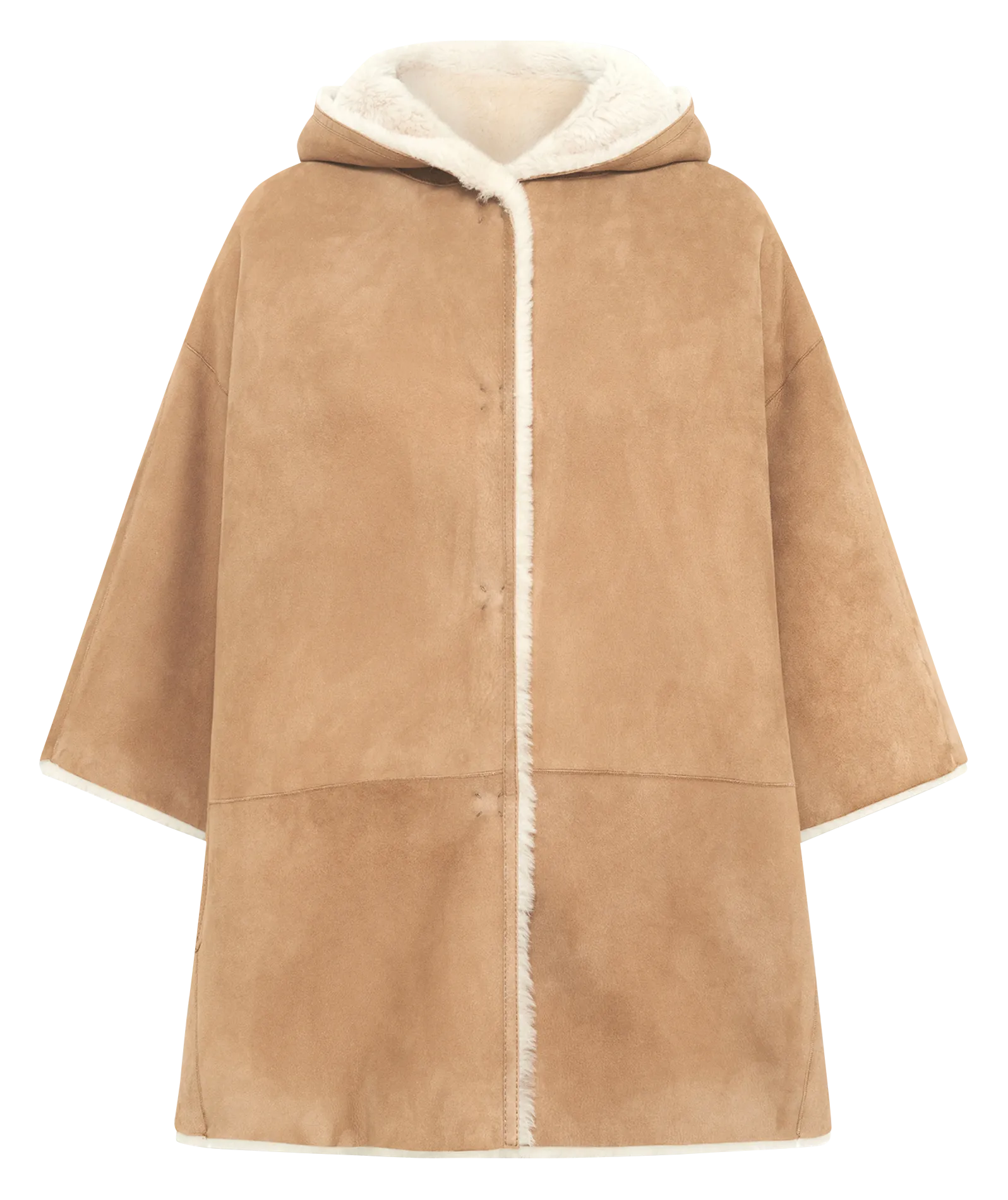 Manteau en cuir lainé Beige MARION