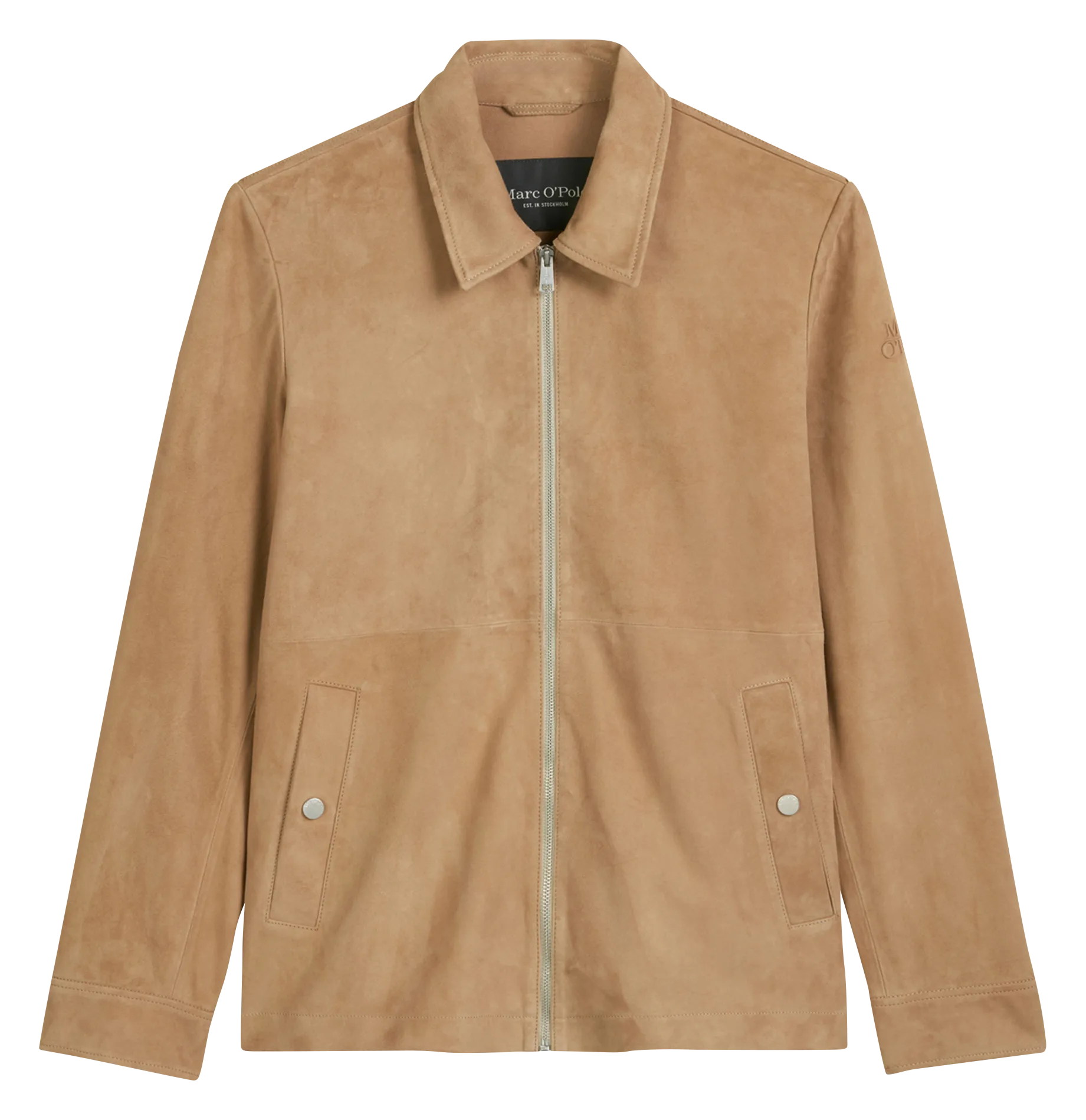 Veste col classique en cuir Beige