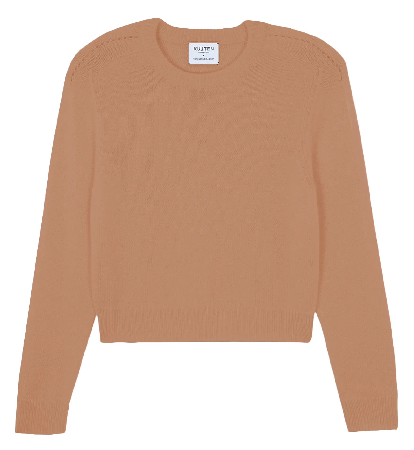 Pull droit col rond en cachemire Marron CAROLINE