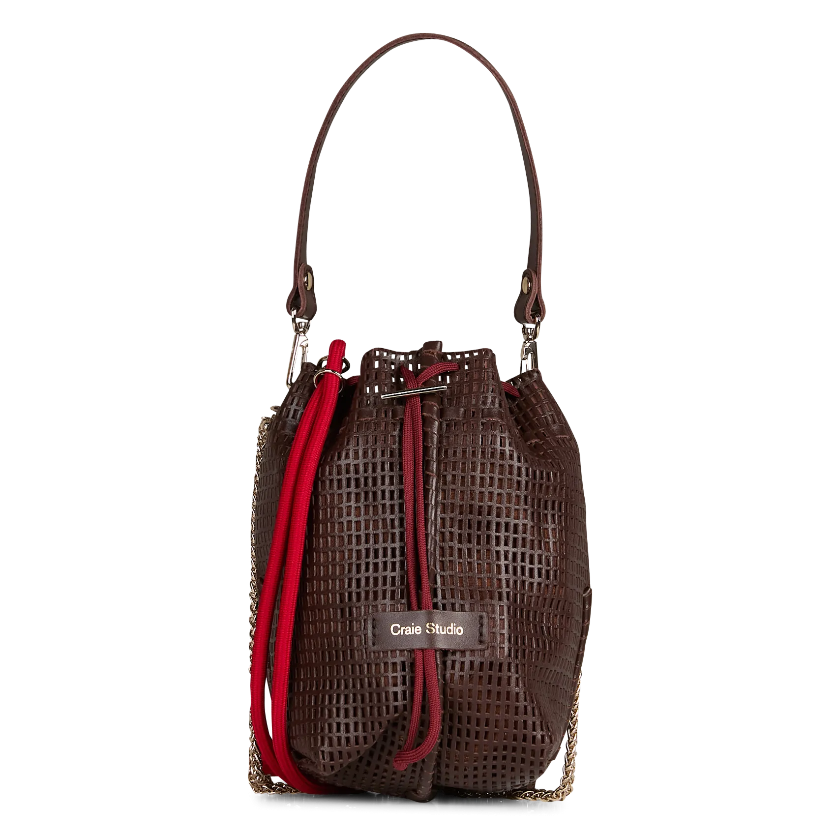 Sac bourse en cuir ajouré Marron BIBI