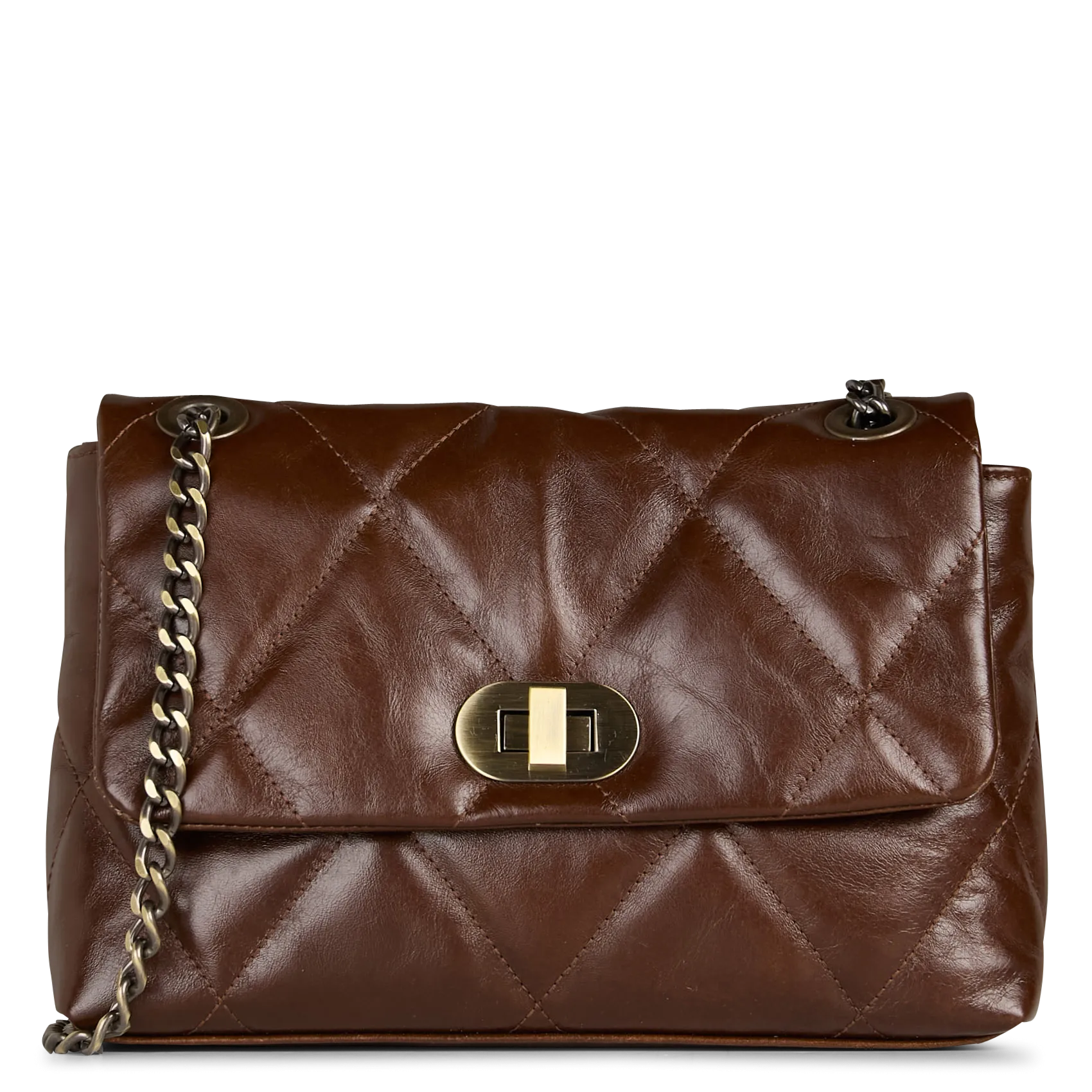 Sac bandoulière en cuir Marron GABY M