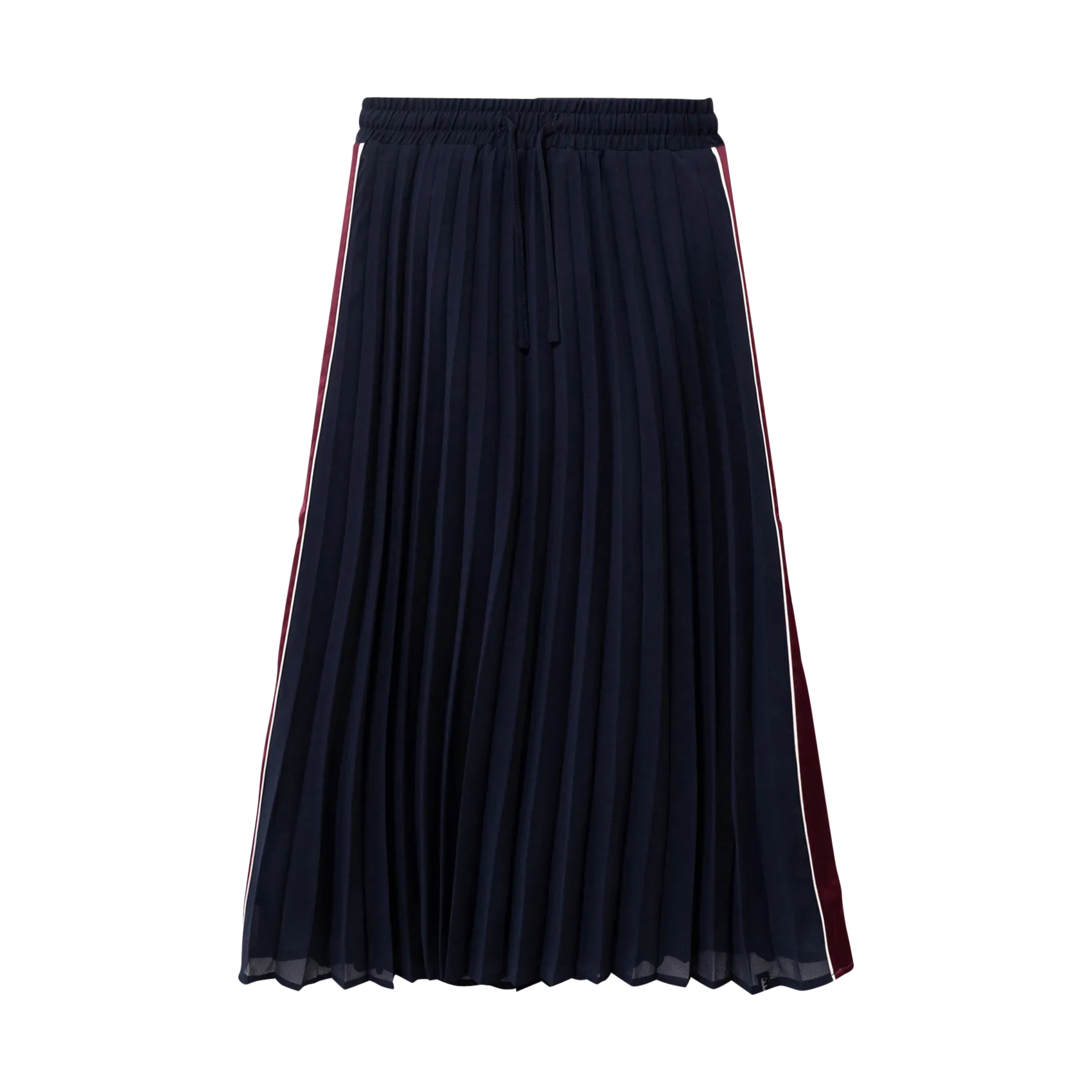 Jupe longue plissée rayures côtés Bleu