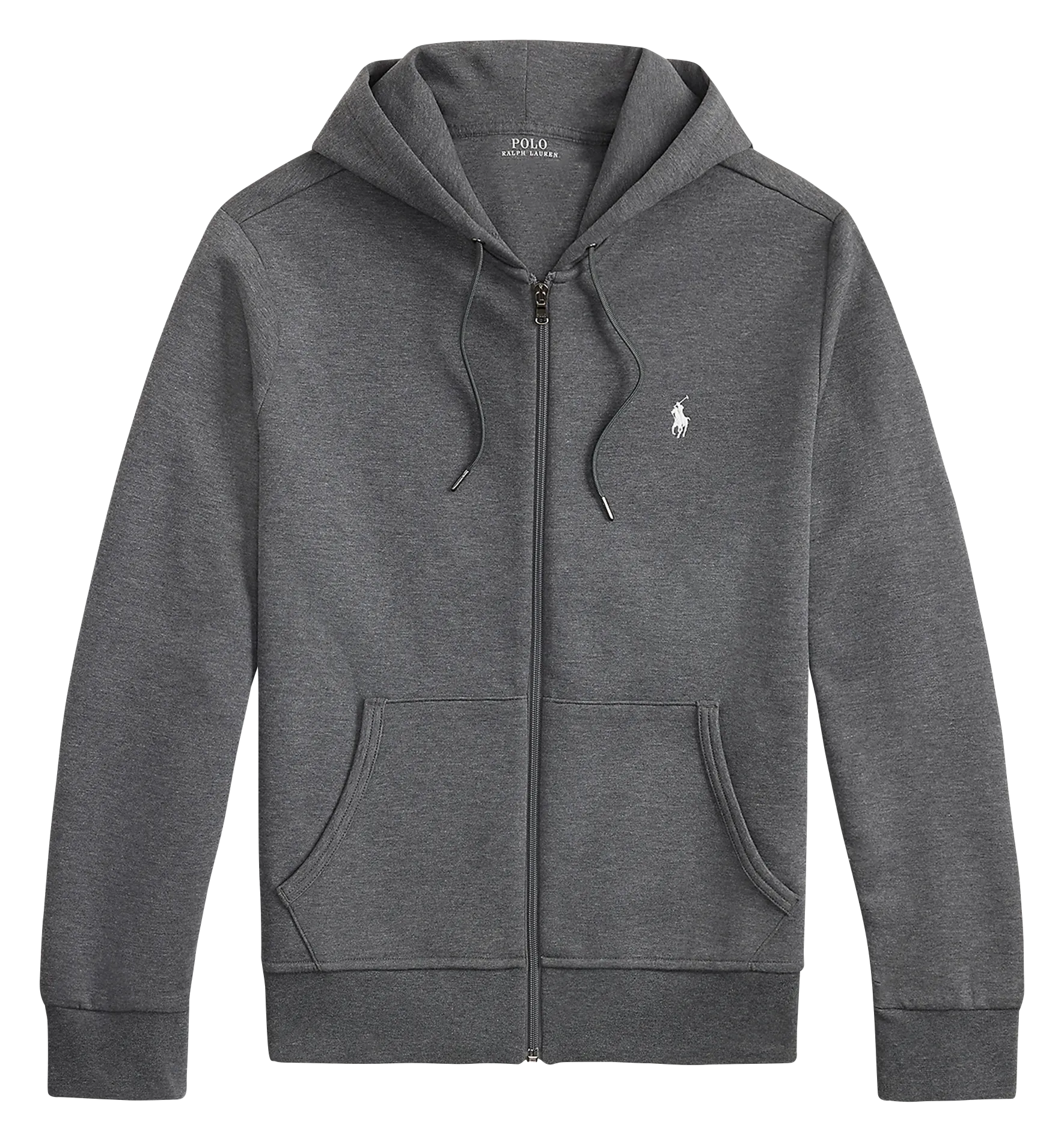 Sweat zippé à capuche en coton doux Gris