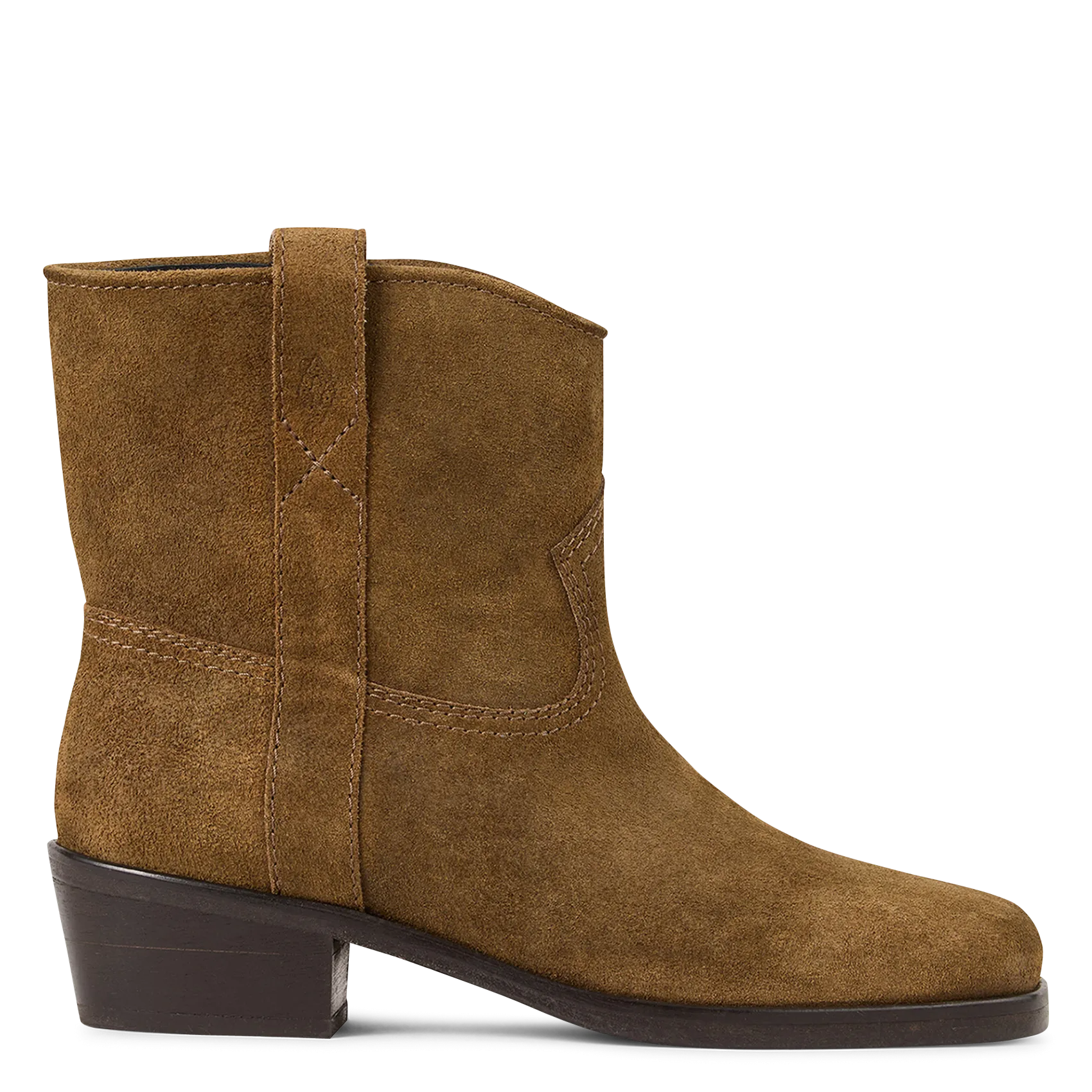 Bottines western en cuir suédé Marron CODY