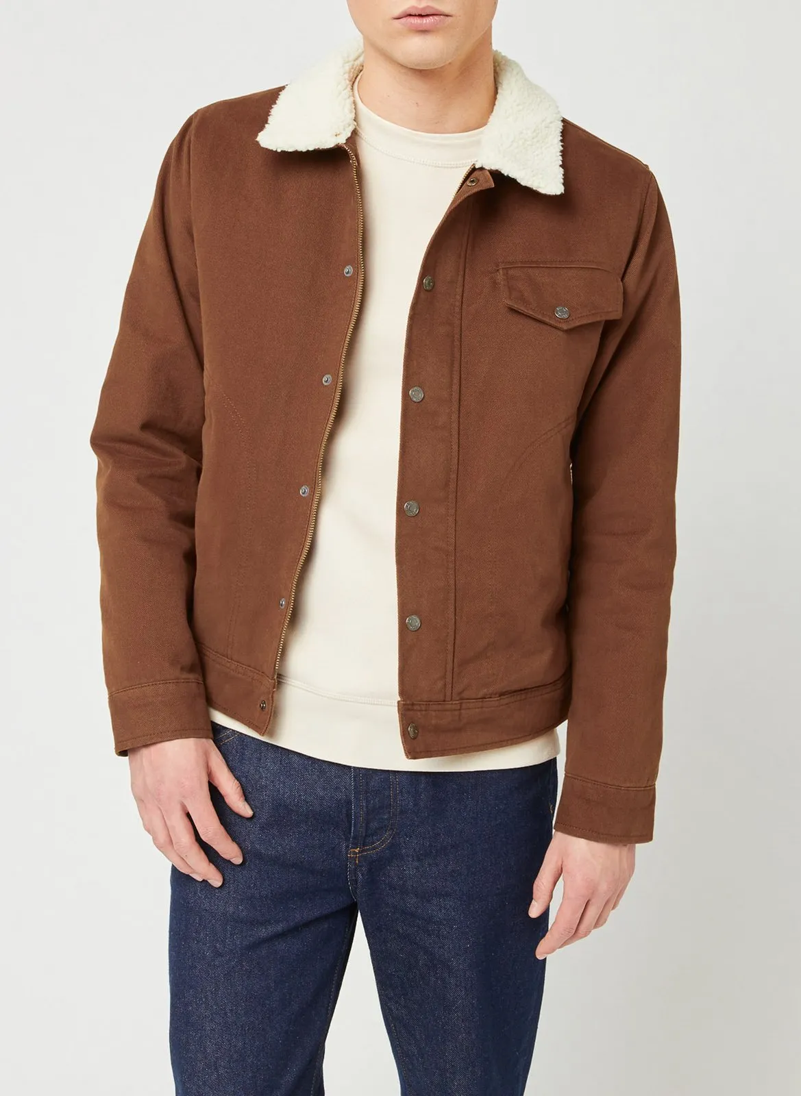 Veste col en sherpa Marron SEILLON