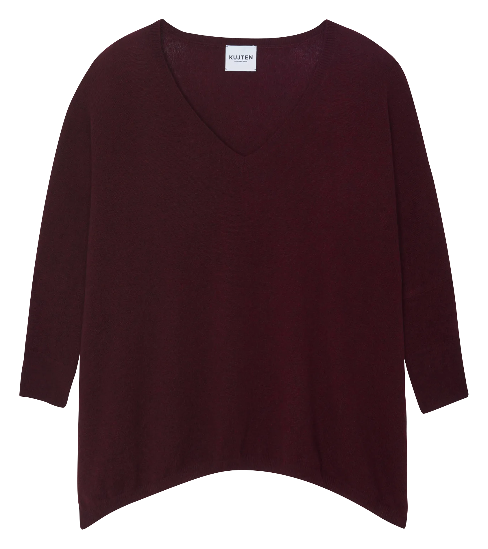Pull col V oversize en cachemire Rouge MINIE