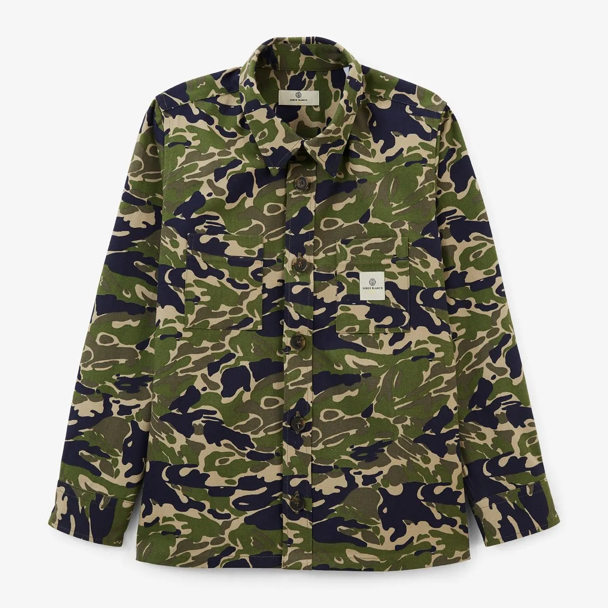 Chemise manches longues junior camouflage Vert CLOVIS