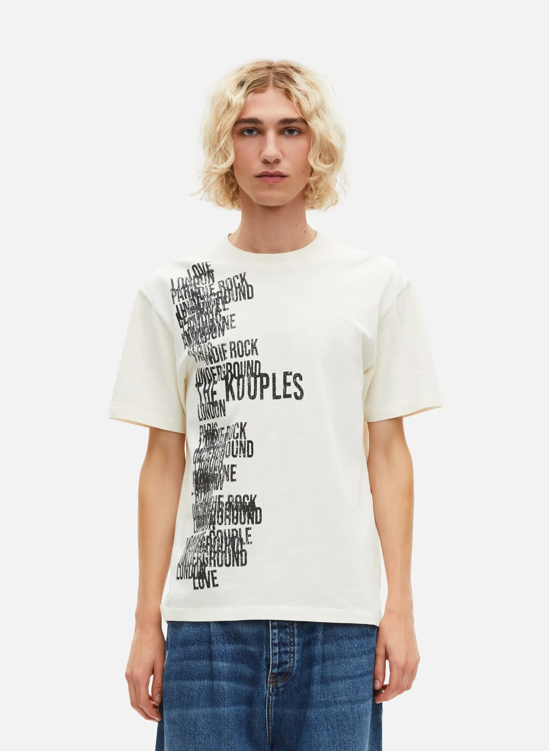 T-shirt avec sérigraphie the kooples Beige
