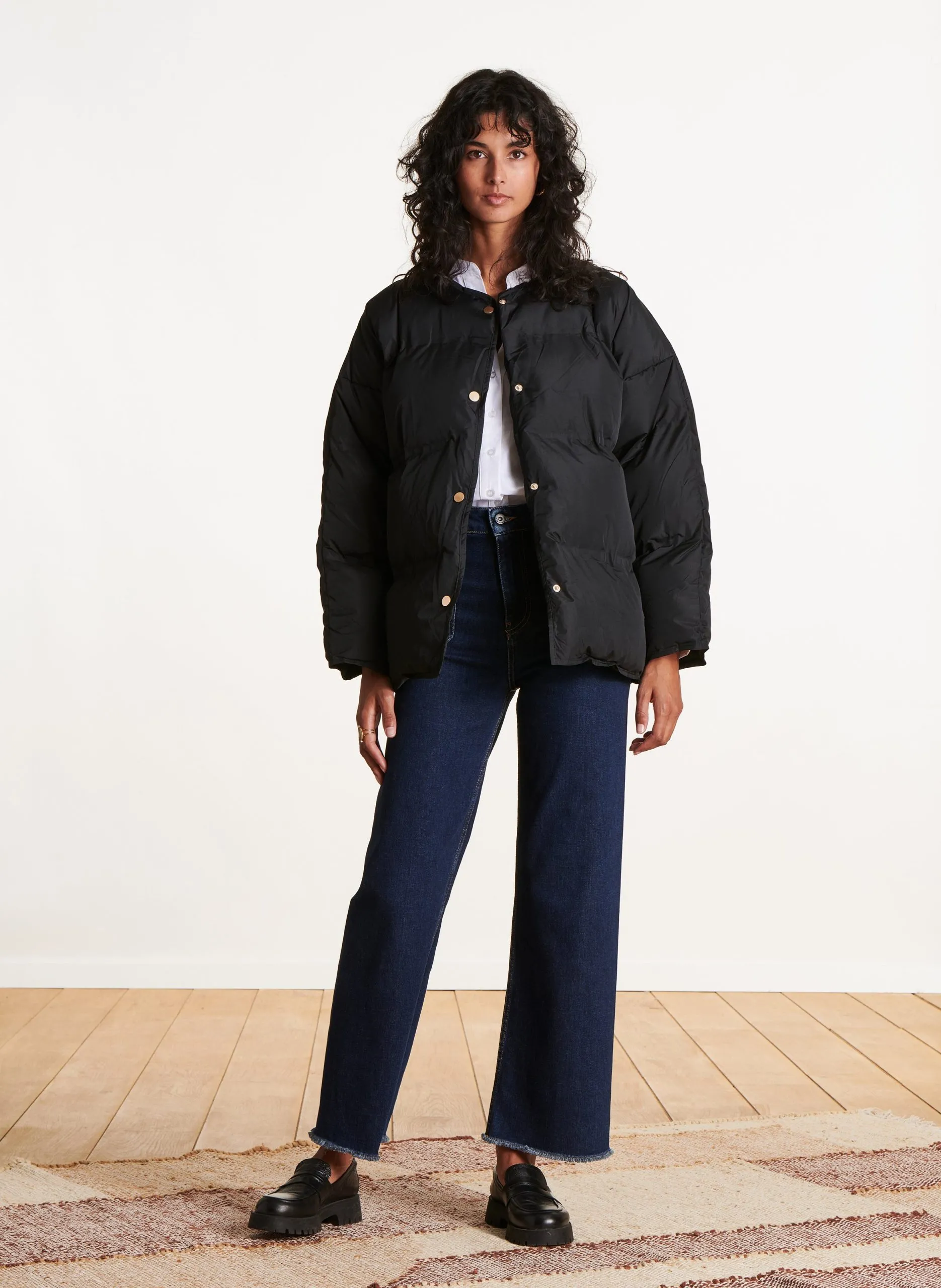 Doudoune col rond Noir