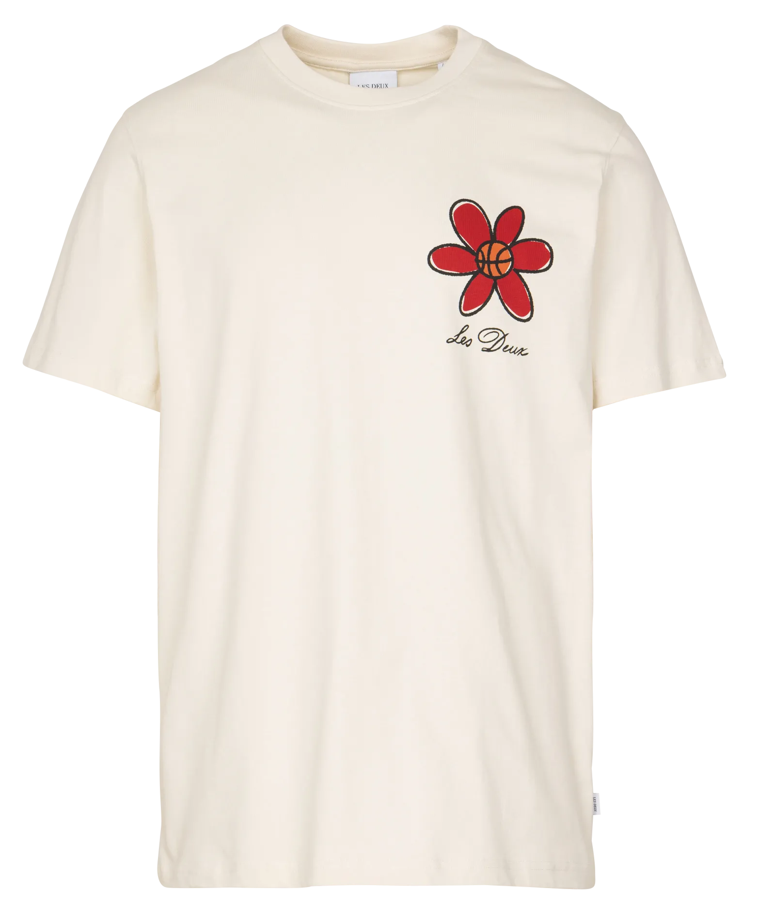 Tee-shirt col rond en coton bio Beige FLOWER