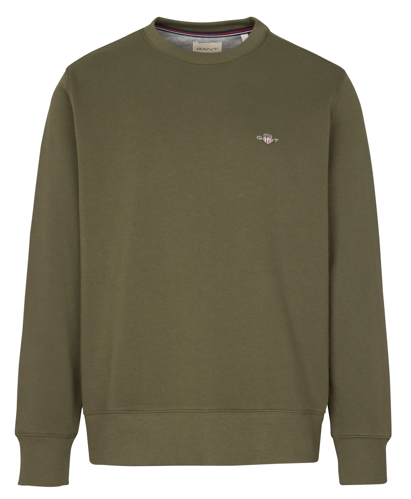 Sweatshirt col rond en coton mélangé Vert