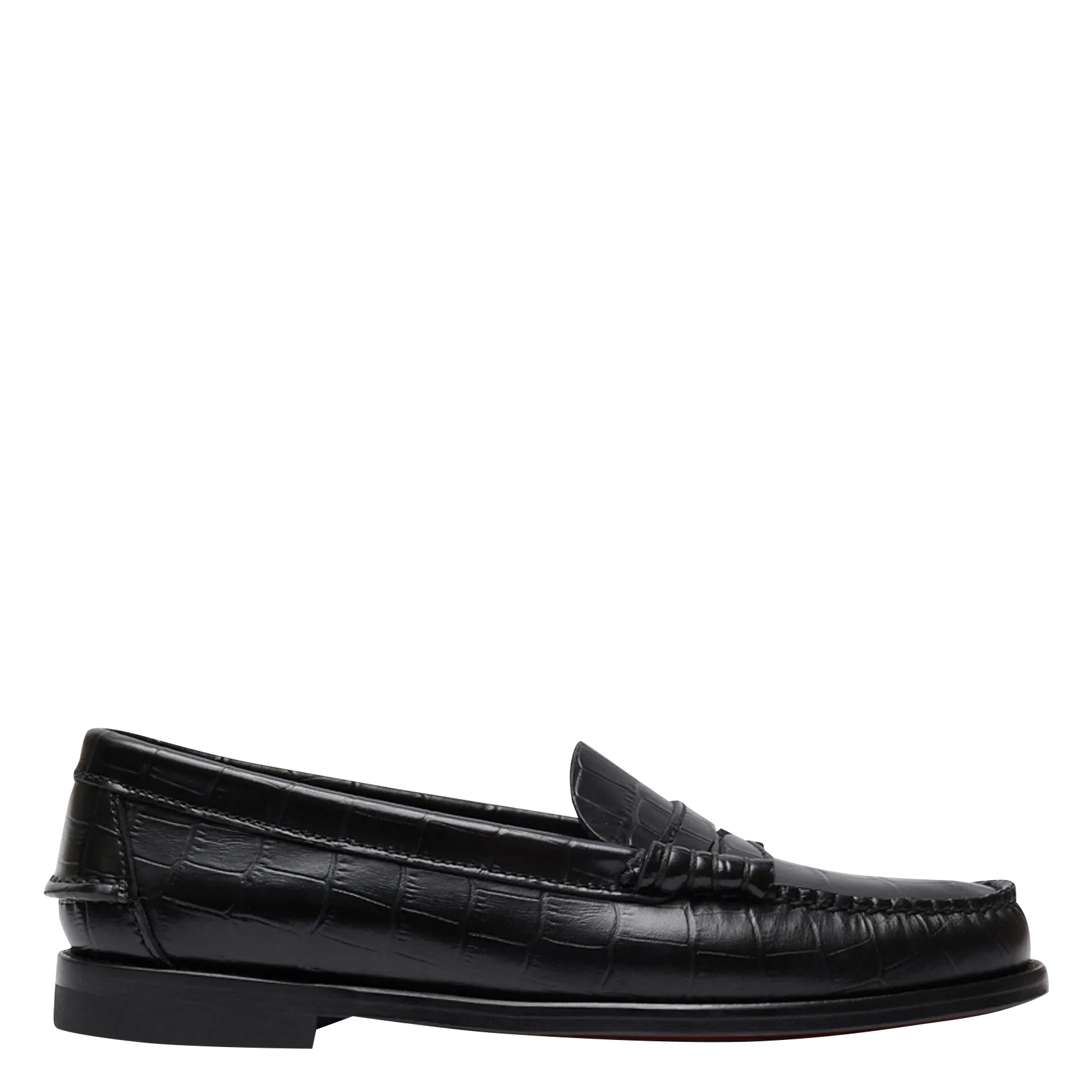 Mocassins en cuir embossés croco Noir ZOE