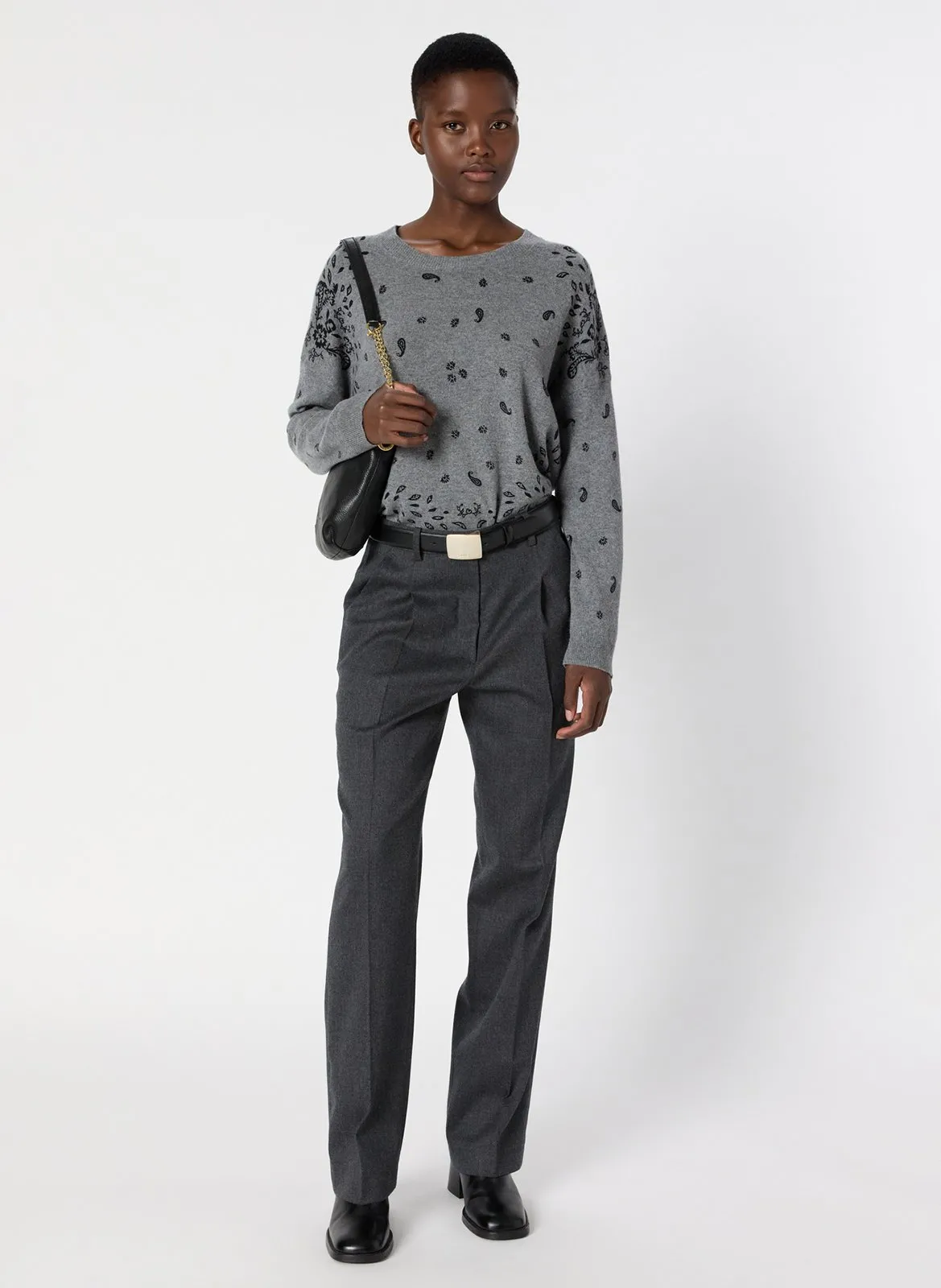 Pantalon flare Gris CELINA