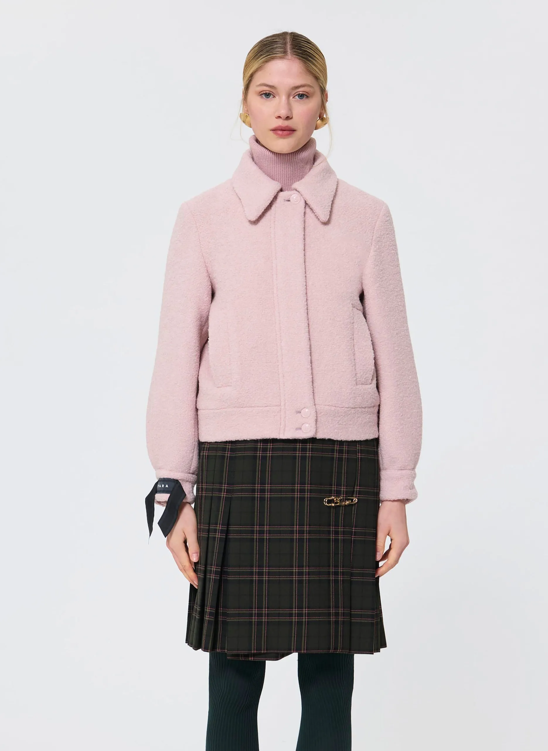 Veste col classique en laine Rose BEATRICE