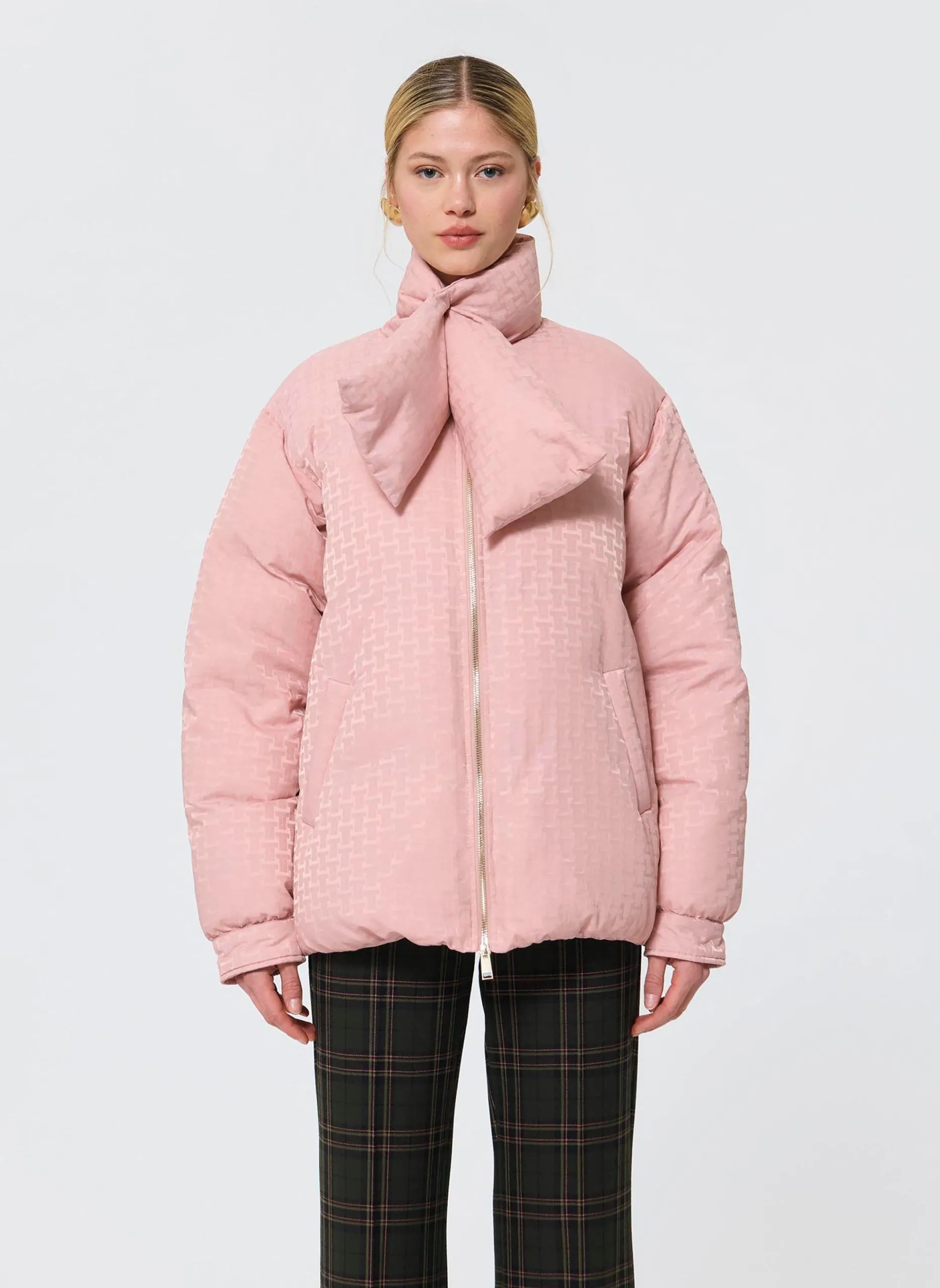 Doudoune col montant à pans Beige DENISE