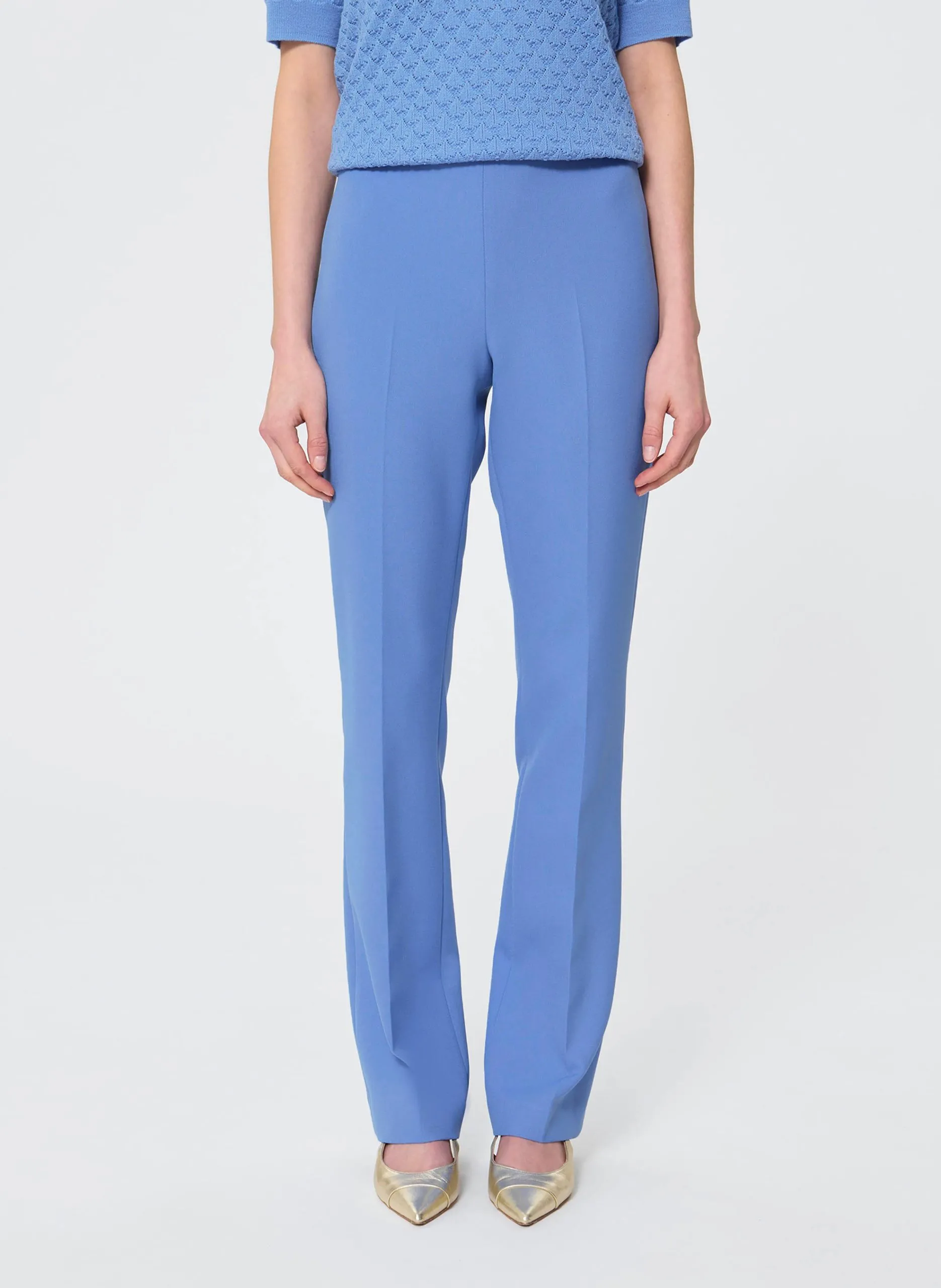 Pantalon taille haute uni Bleu PAPILLON
