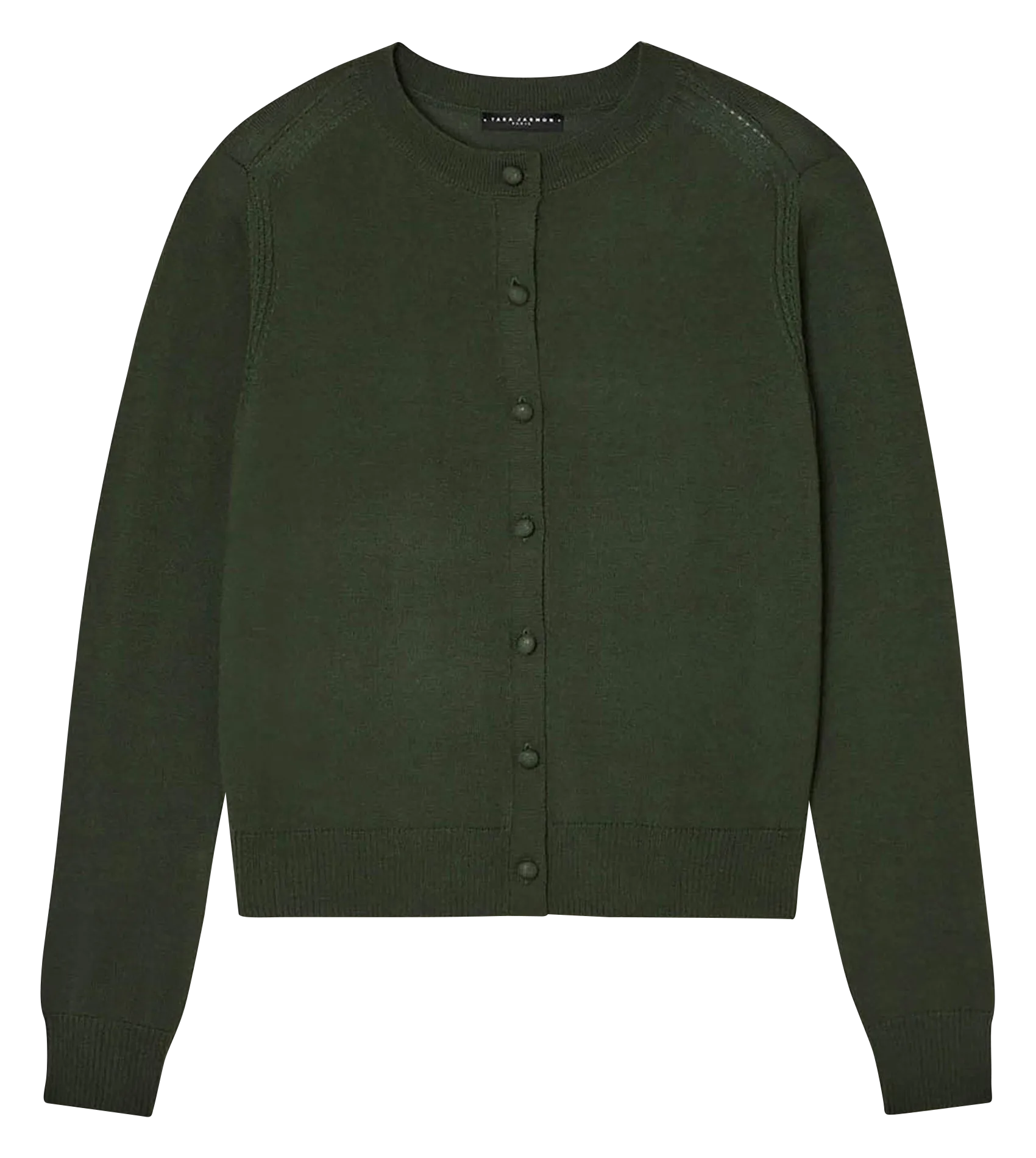 Gilet col rond en laine Vert GINNO