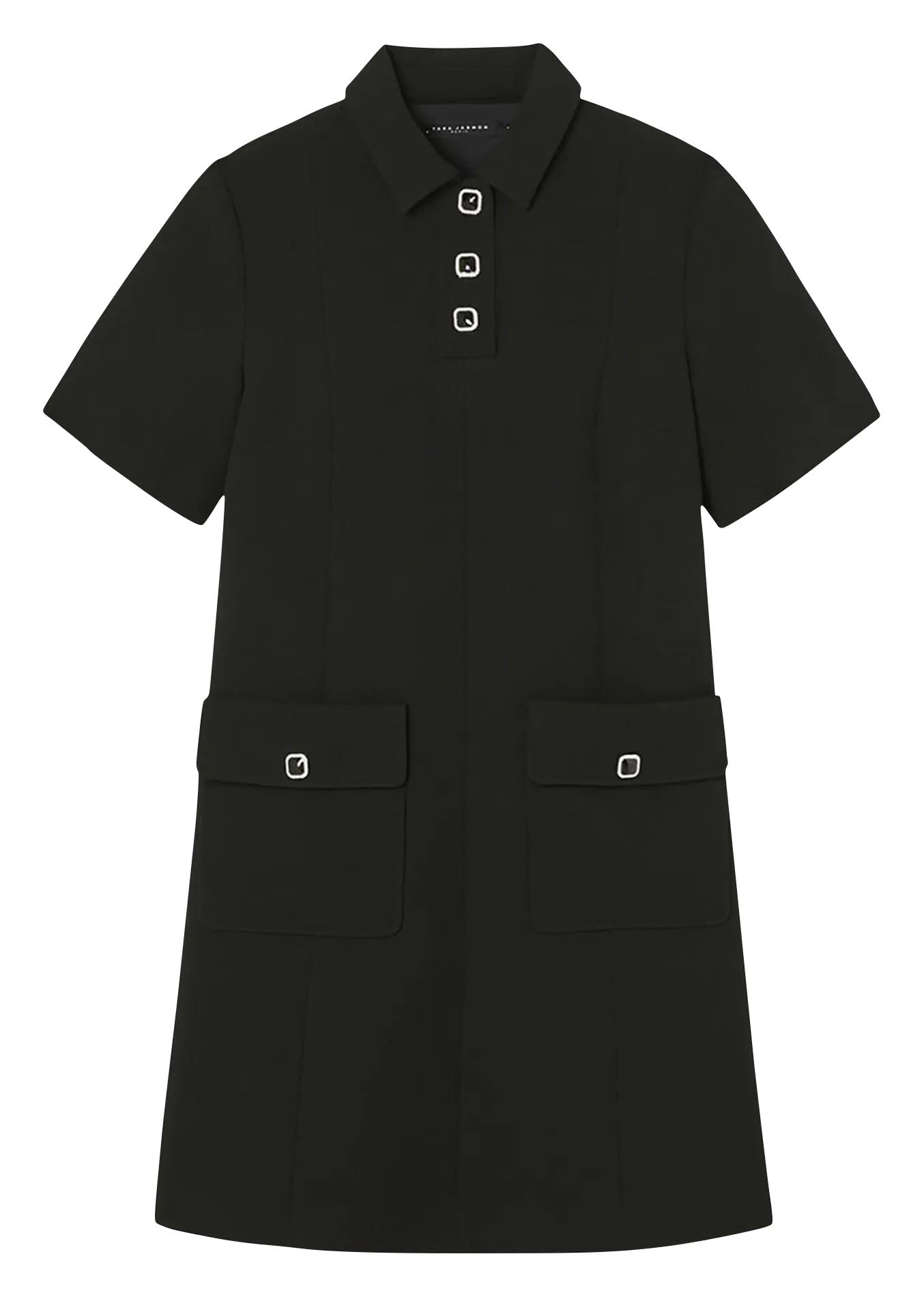 Robe courte col polo Noir ROANNE