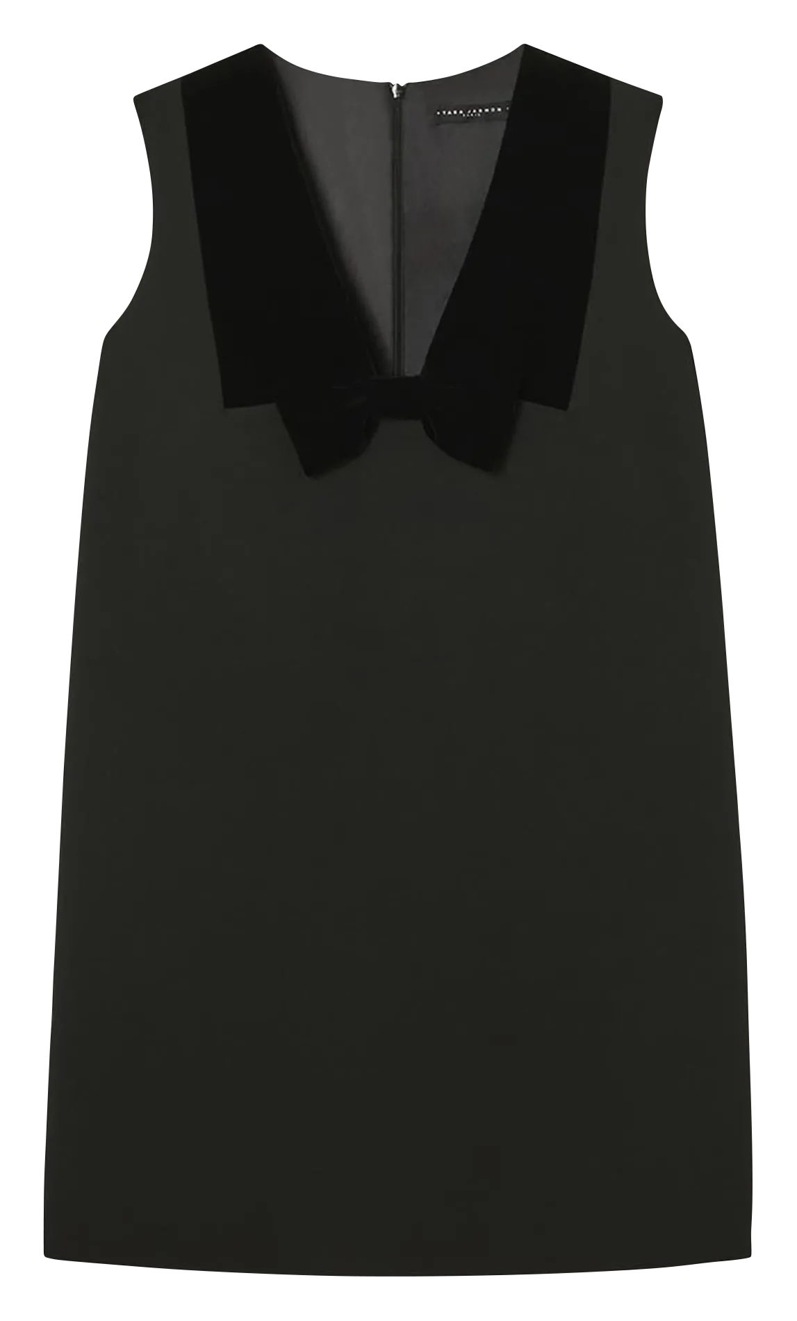 Robe courte col V Noir RUSANE