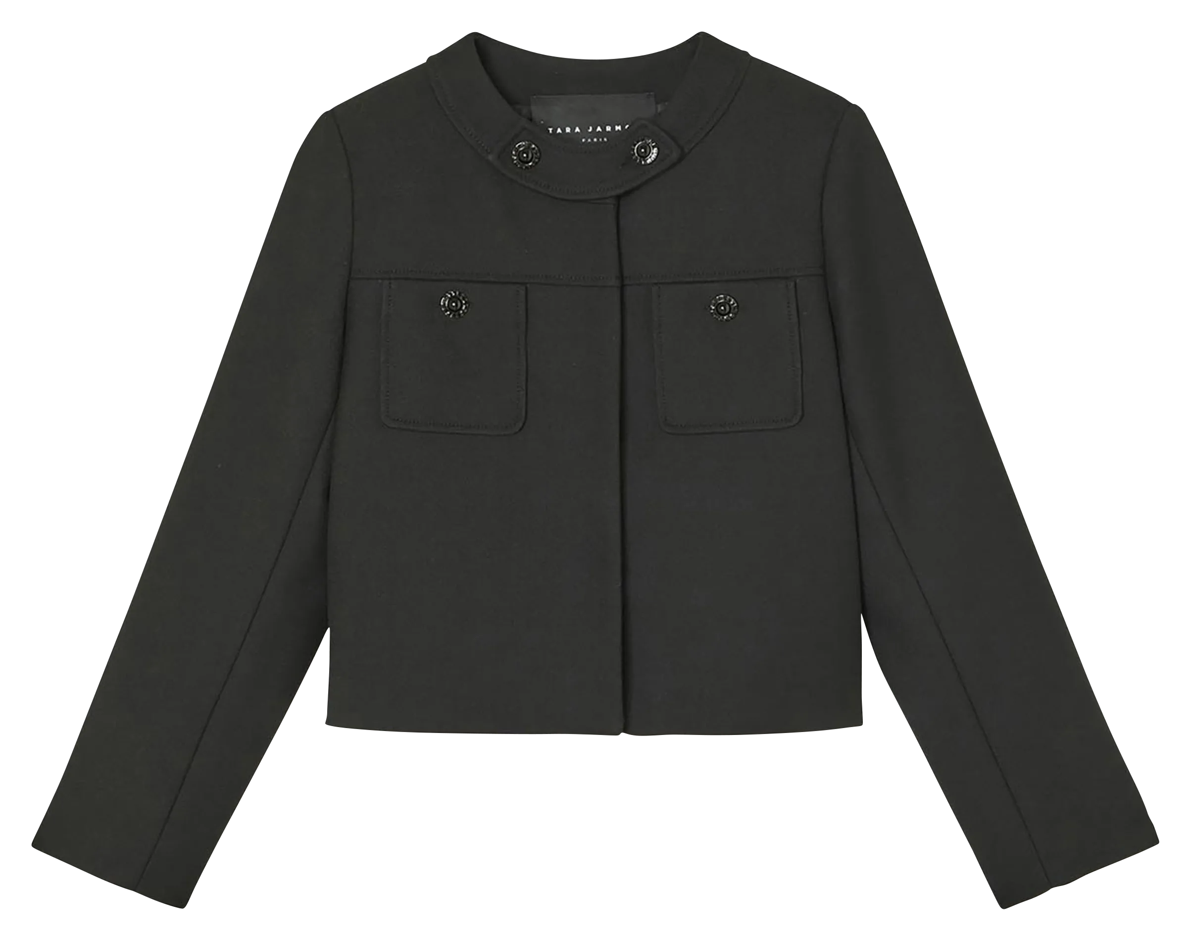 Veste courte manches longues boutonnée Noir VENISE